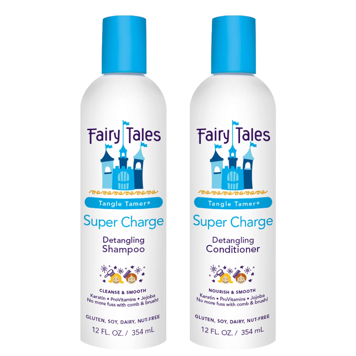 Fairy Tales Tangle Tamer Detangling Shampoo and Conditioner for Kids - Ultra Moisturizing and Anti Frizz Protection - Paraben Fr