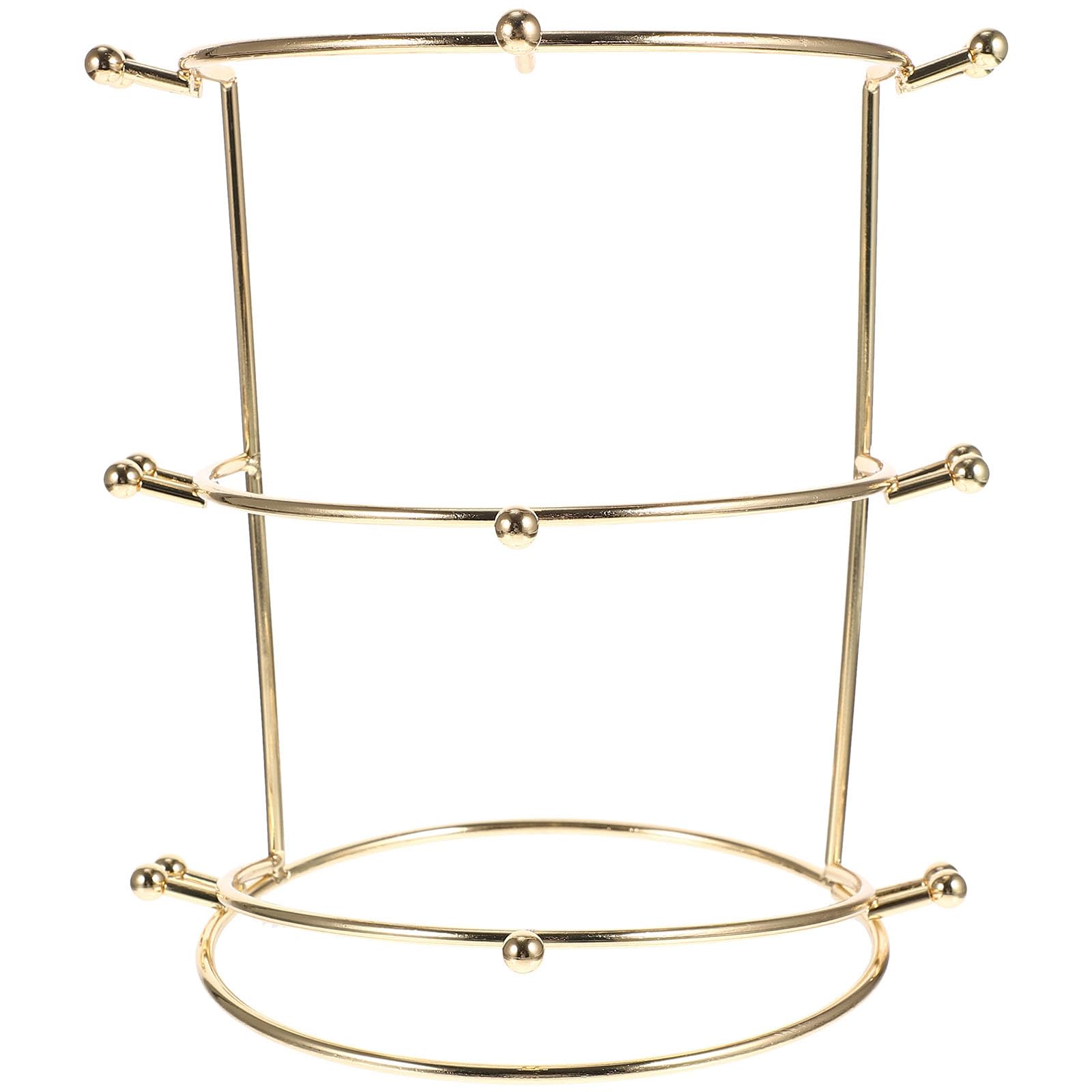 Metal Crown Display Stand, 3-Tier Tiara Headband Display Rack, Brackets Hair Accessories Organizer, Bathroom Vanity Storage Tray