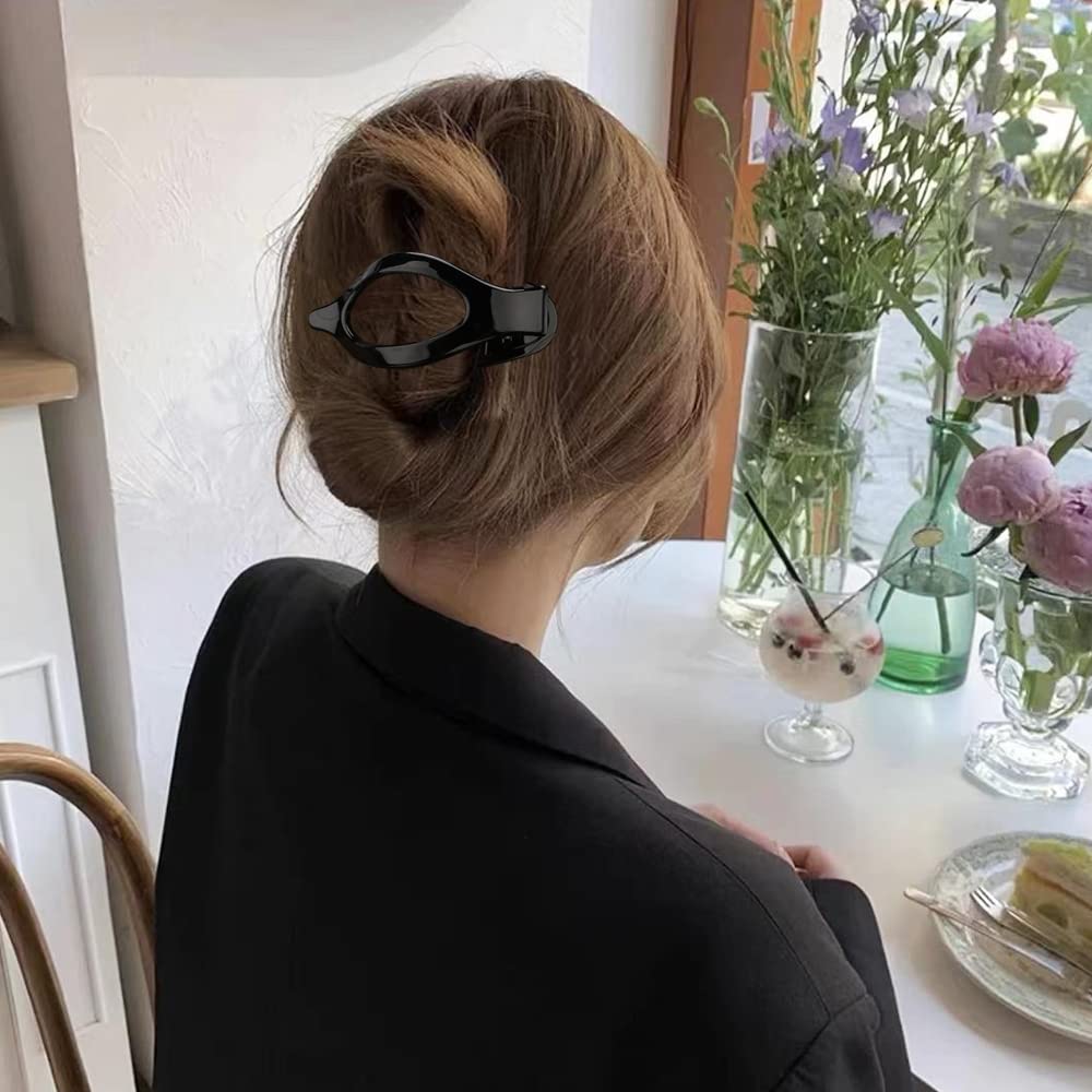 Atoden Flat Hair Clips for Women, 3Pcs Matte Neutral Jaw Clips in Beige and Grey, Ideal for Thin or Thick Hair, Hair Accessories