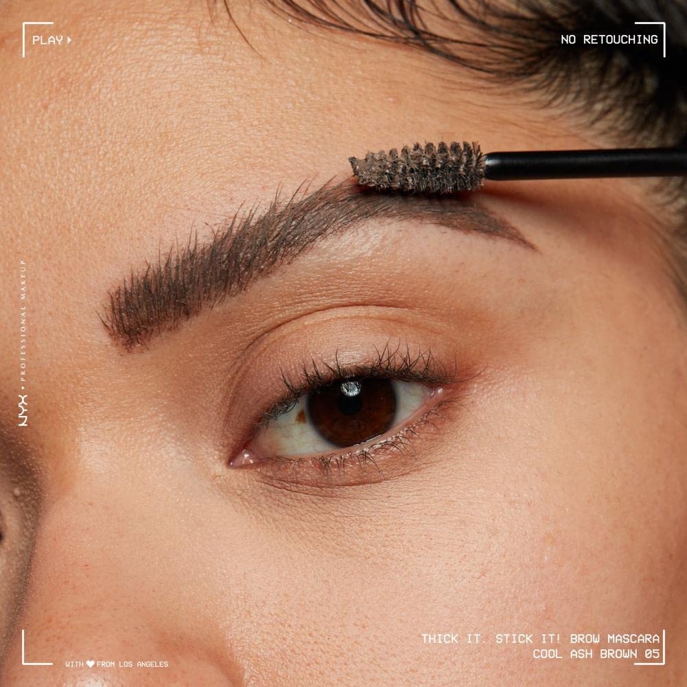 NYX PROFESSIONAL MAKEUP Thick It Stick It Thickening Brow Mascara, Eyebrow Gel - Cool Ash Brown