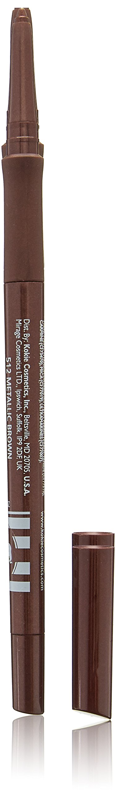 Kokie Cosmetics Retractable Kohl Eyeliner, Metallic Brown, 0.012 Ounce