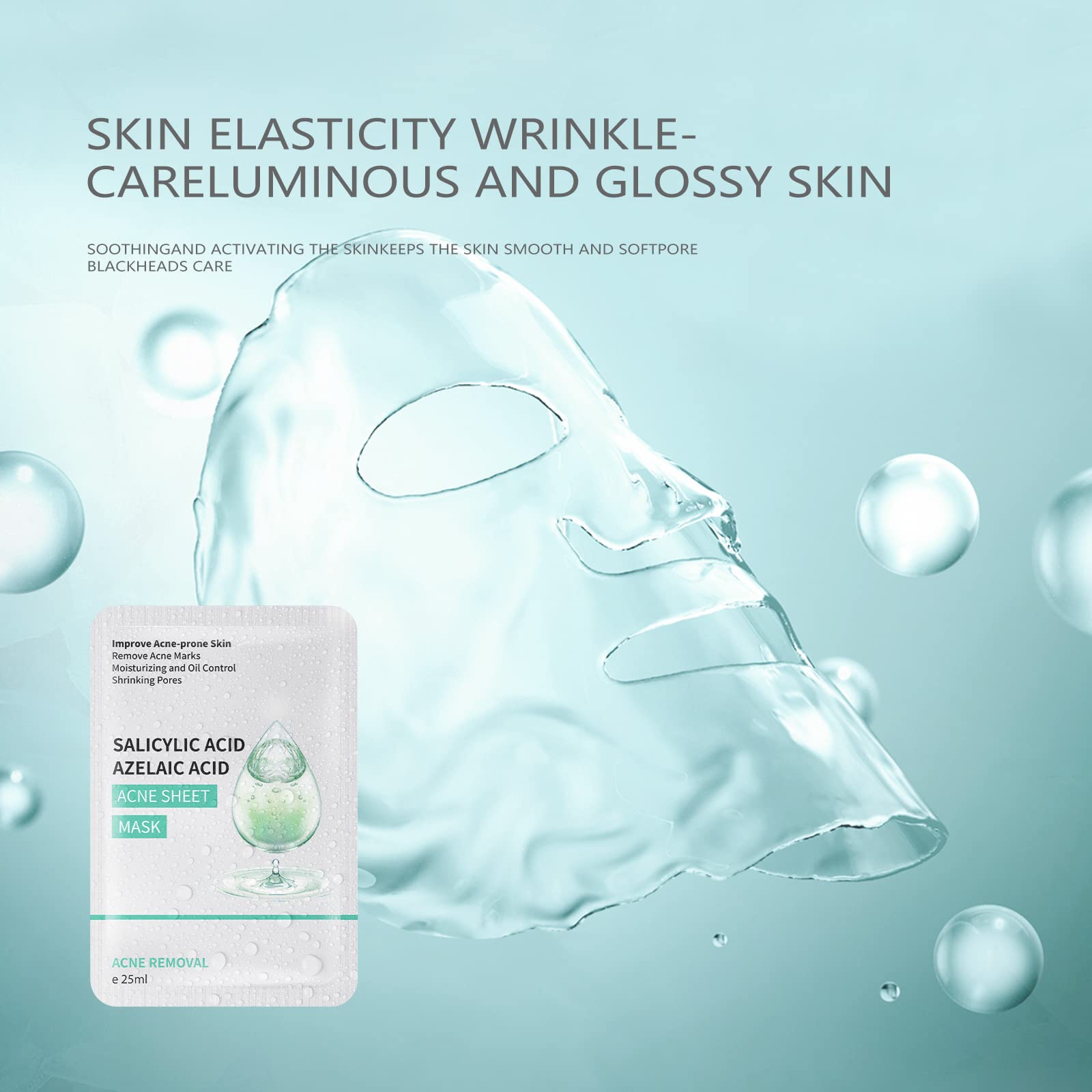 Facial Mask Anti Acne Face Mask Skin Care, Sheet Masks With Salicylic Acid Acne Sheet Mask For Acne Prone Skin Face Masks Skinca