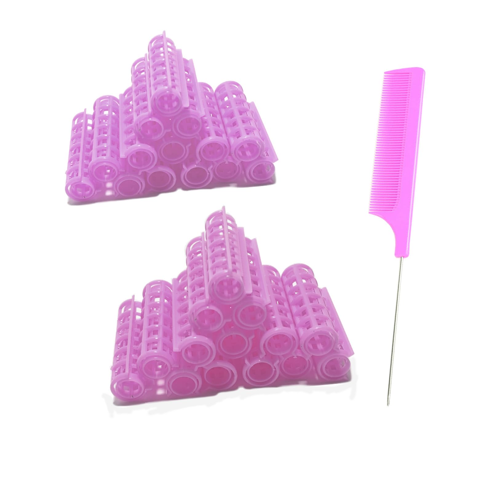 Ulifebetter 28Pcs Self Grip Hair Curlers Rollers, 0.6in Small Hair Rollers Set Plastic Hair Curlers No Heat Heatless Curlers Hai