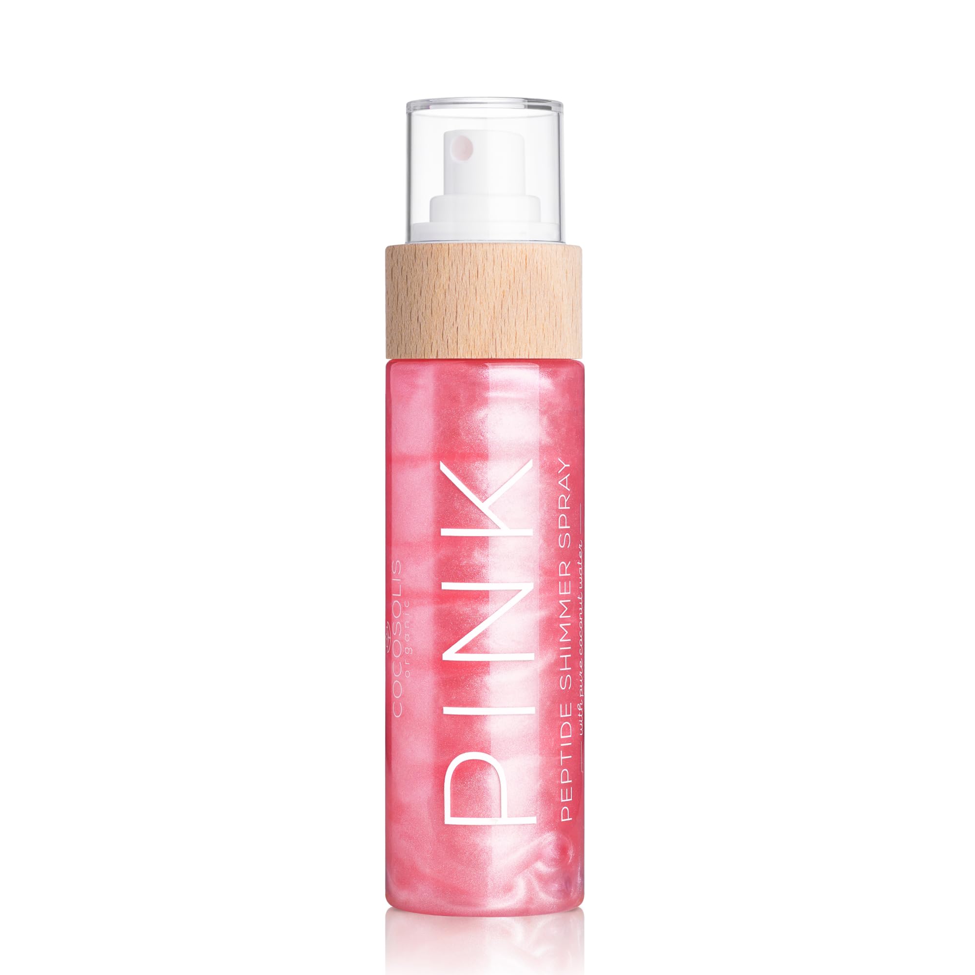 COCOSOLIS AURA PINK Peptide Shimmer Spray  Natural shimmer spray with peptides for face, body and hair