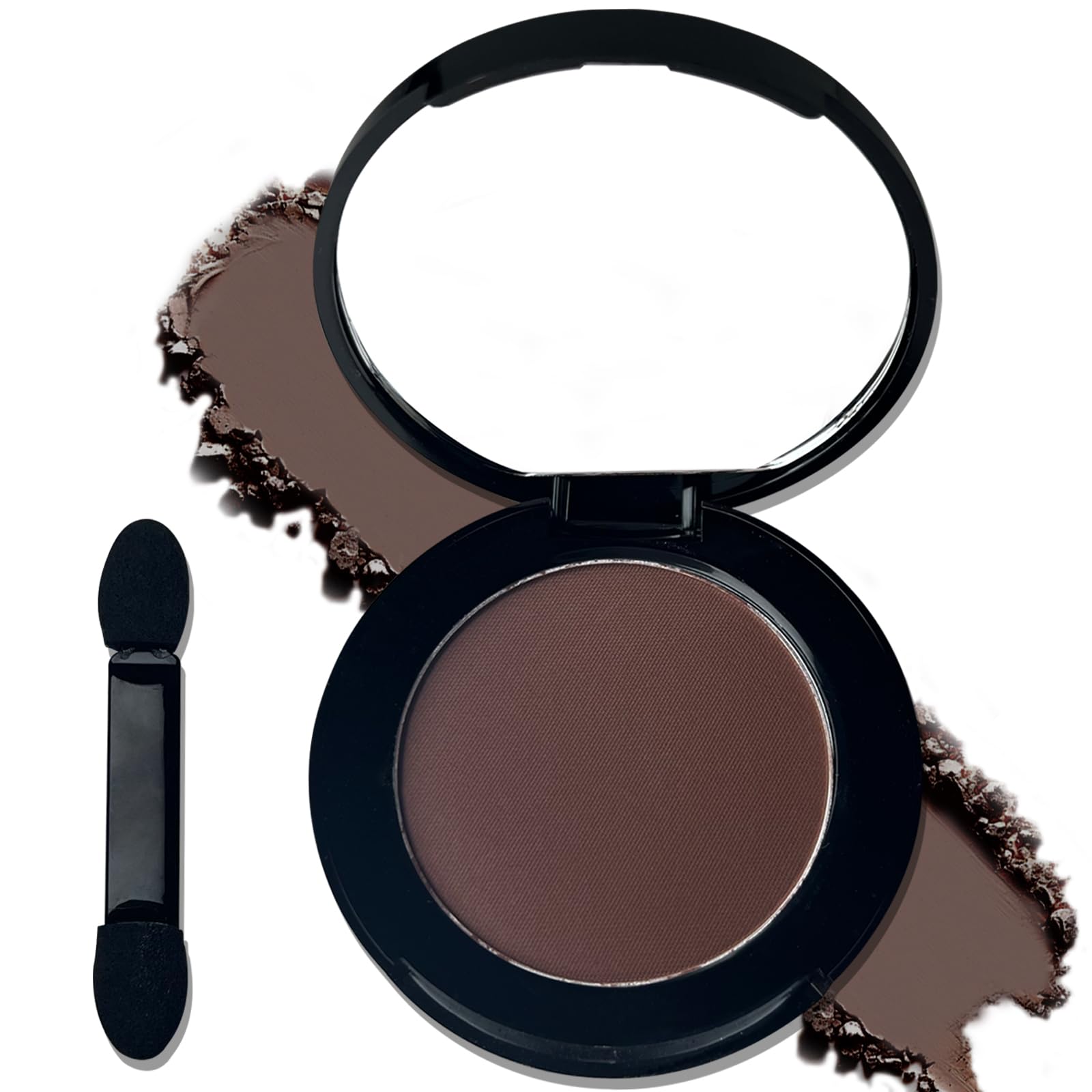 Meicoly Brown Single Eyeshadow With Mirror,Matte Coffee Eye Shadow For Halloween Makeup,Pressed Powder Eyeshadow,Matte Shade Eye