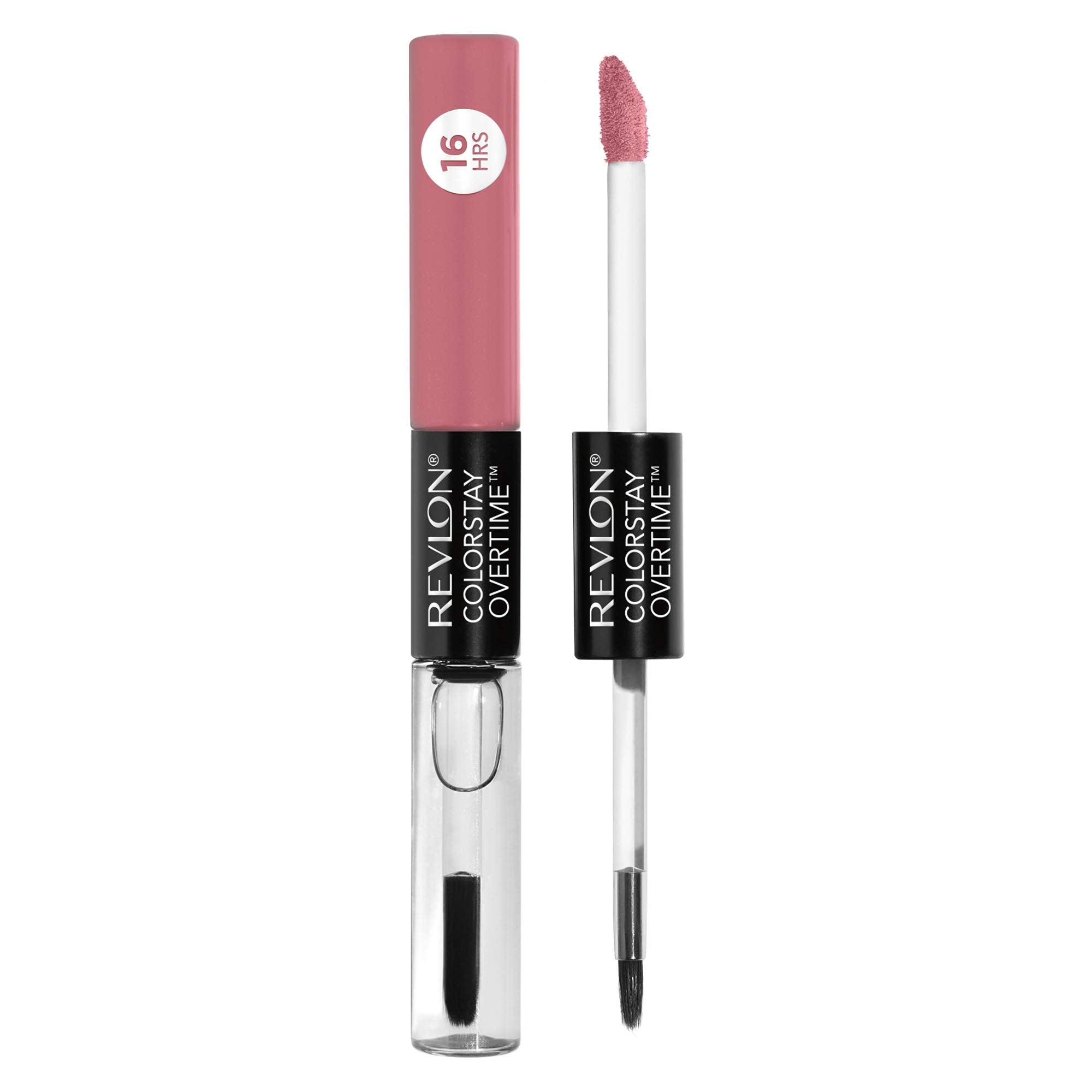 Revlon Colorstay Overtime Lipcolor, Dual Ended Longwearing Liquid Lipstick With Clear Lip Gloss, With Vitamin E In Pink, 24/7 Pi