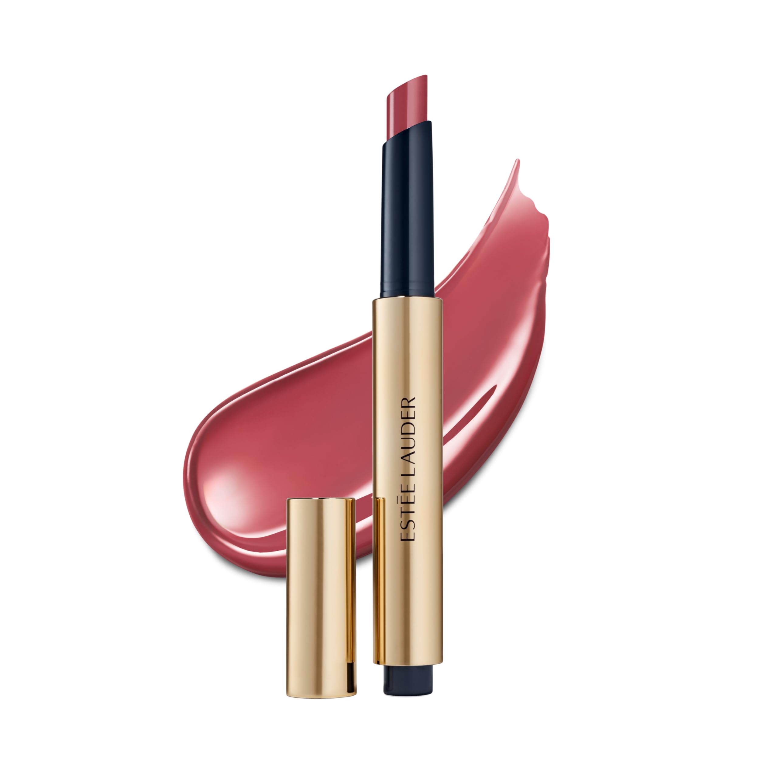 Est  e Lauder Pure Color Melt-On Glosstick for Lips | Plumping & Moisturizing Lip Gloss, 156 Melted Rose