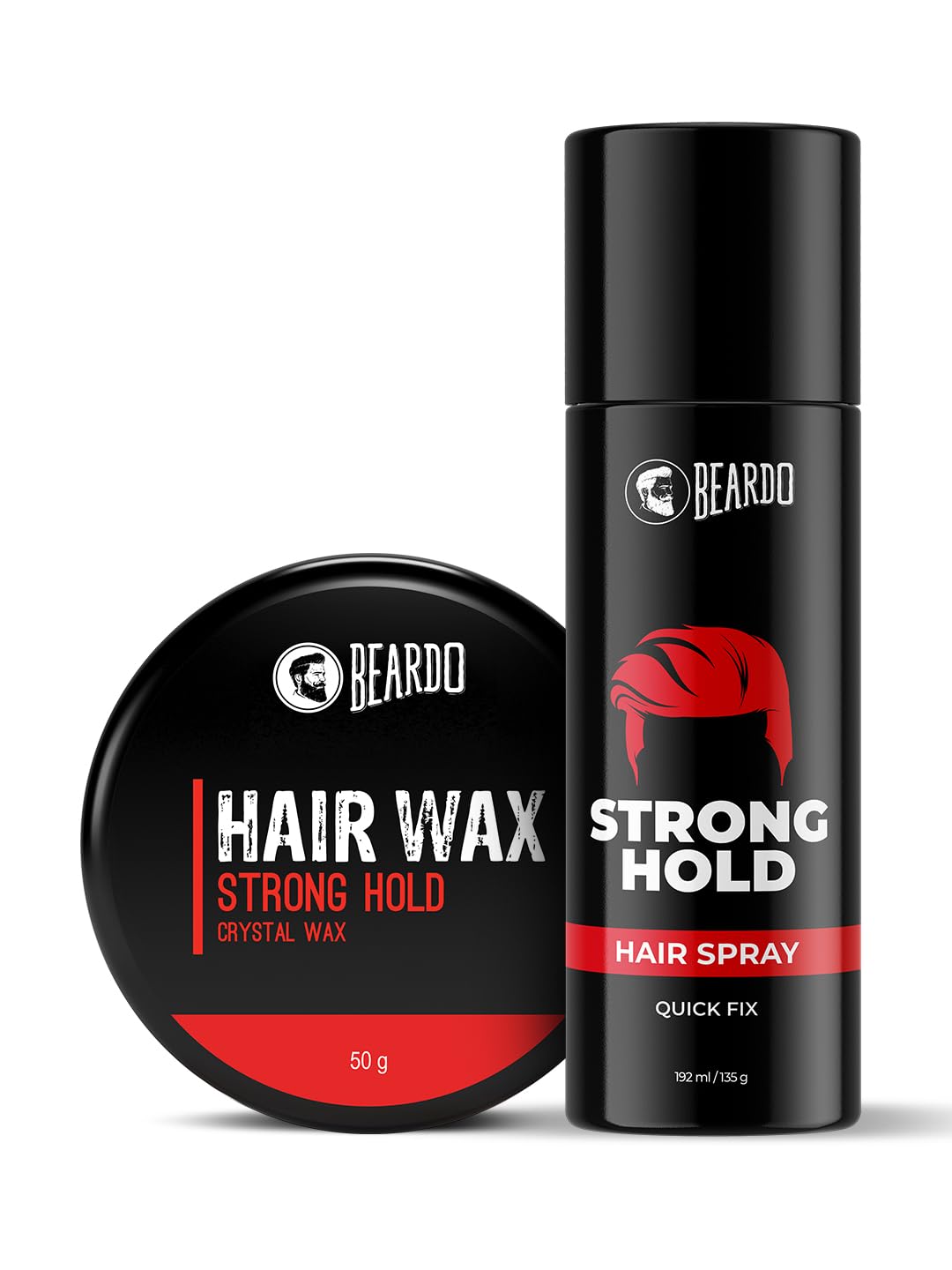 Beardo Strong Hold Hair Styling Kit With Hair Spray 192Ml And Crystal Hair Wax 50G | Hair Styling, Hair Setting Spray | Quick Fi