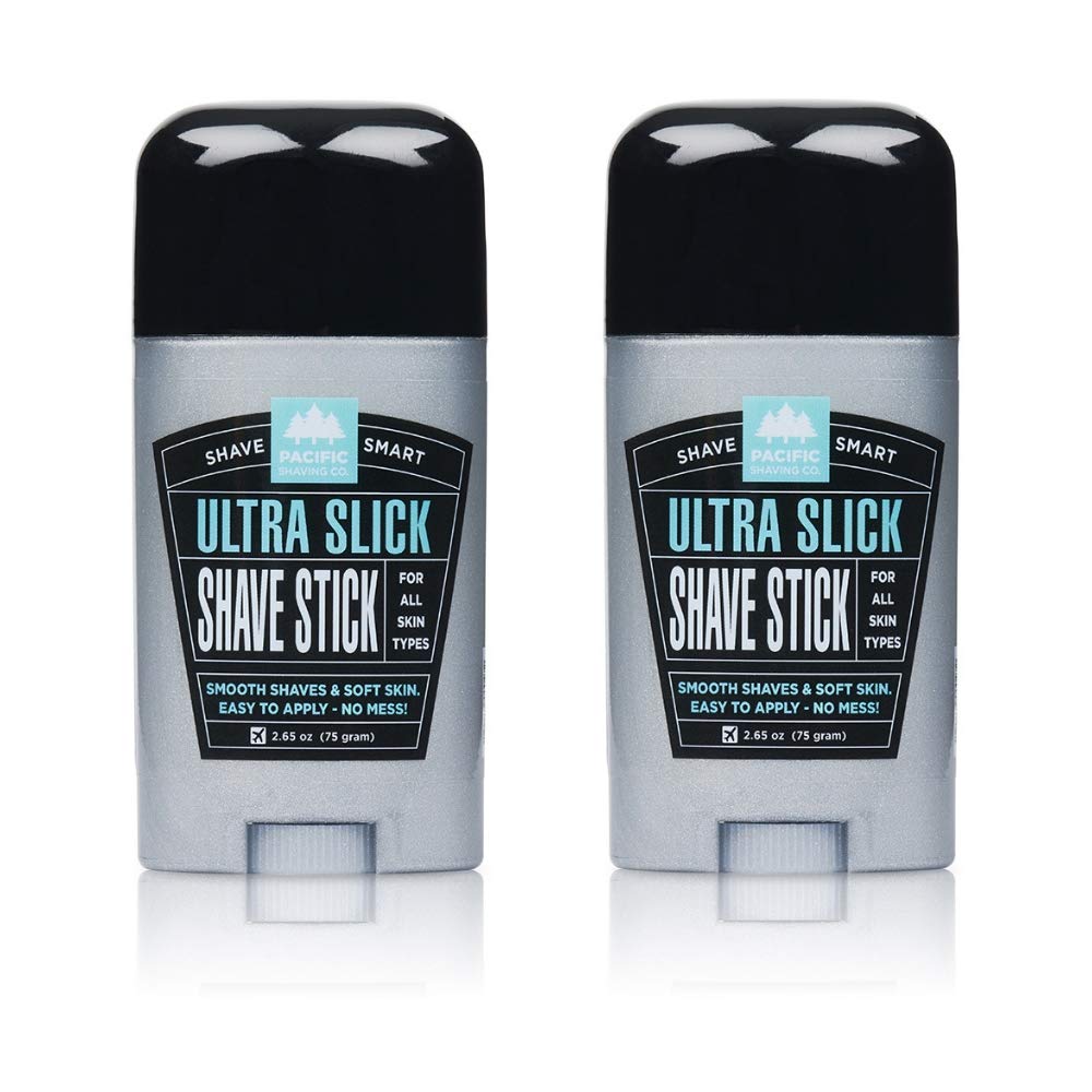 Pacific Shaving Company Ultra Slick Shave Stick - Easy Apply, No Mess, Smooth Shaves & Soft Skin, TSA Friendly, All Skin Types, 