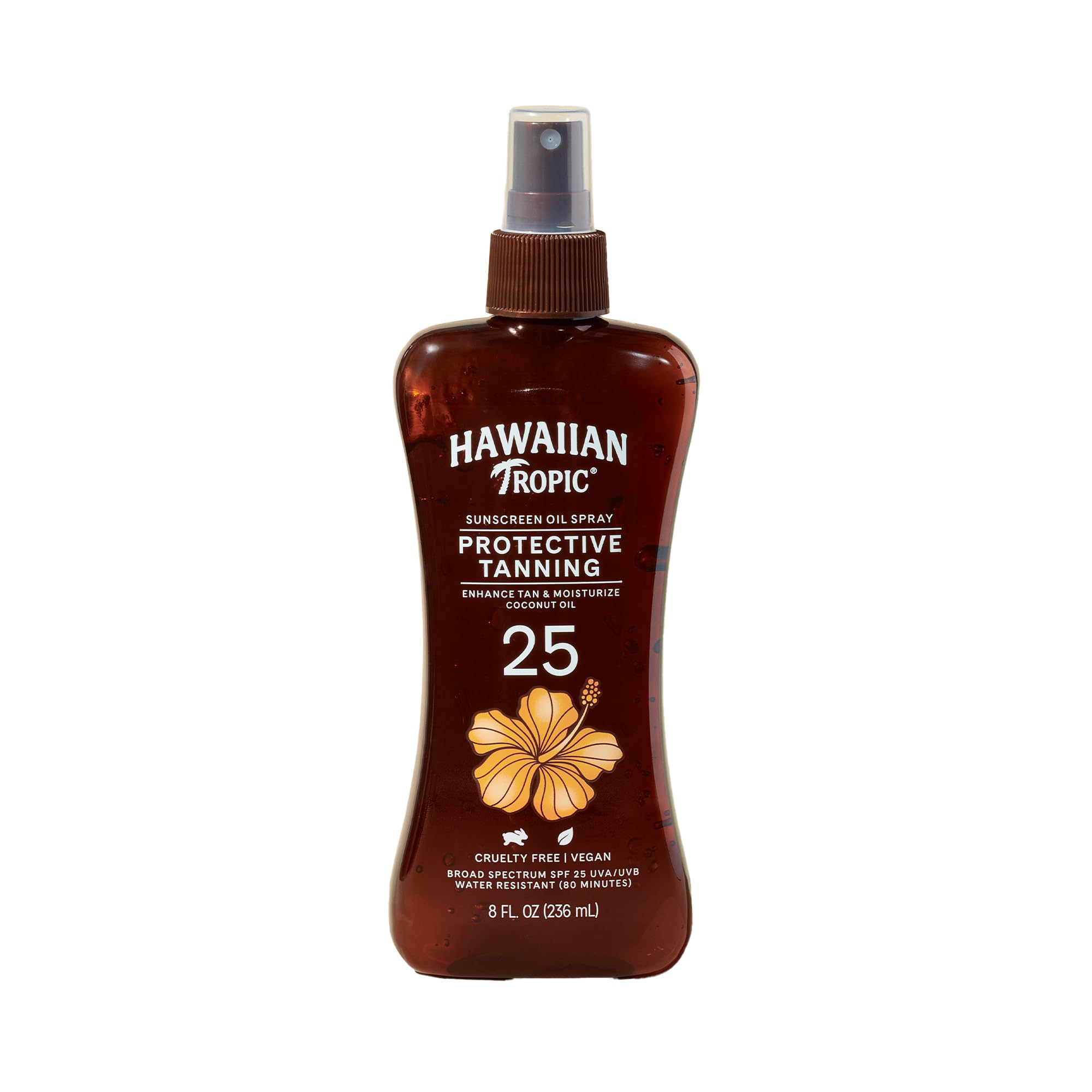 Hawaiian Tropic Protective Tanning Oil Spray Sunscreen Spf 25, 8Oz | Tanning Sunscreen, Tanning Oil With Spf, Moisturizing Body
