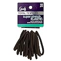 Goody Total Texture Super Stretch Elastics - 15 Count, Brown - Suitable For All Hair Types - Ouchless Pain-Free Hair Accessories