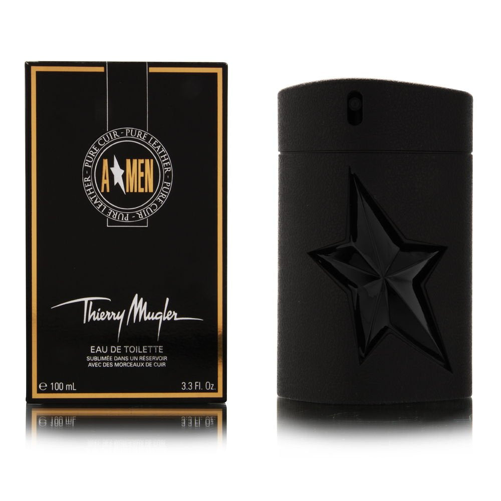 Angel Men Pure Leather For Men by Thierry Mugler Eau De Toilette Spray 3.3 oz / 100 ml