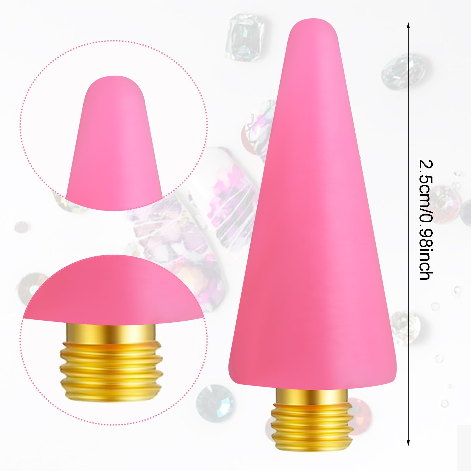 Lusofie 12Pcs Wax Head Tips Replacement Rhinestone Picker Wax Head Nail Gem Jewel Picker Tool Wax Head Accessories For Nail Dott