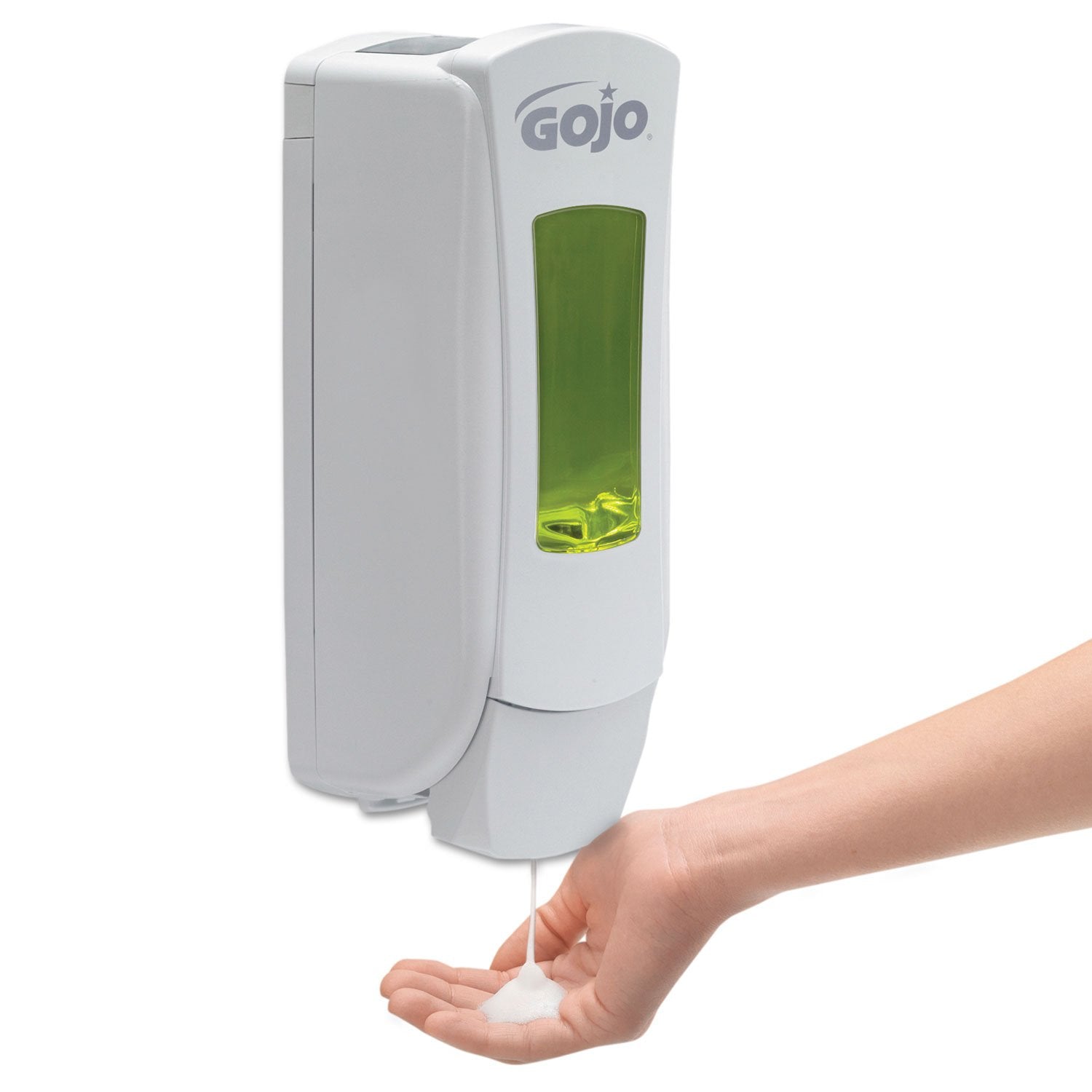 GOJO Foam Hand and Showerwash, Citrus and Ginger Fragrance, 1250 mL Foam Wash Refill ADX-12 Push-Style Soap Dispenser (Pack of 3