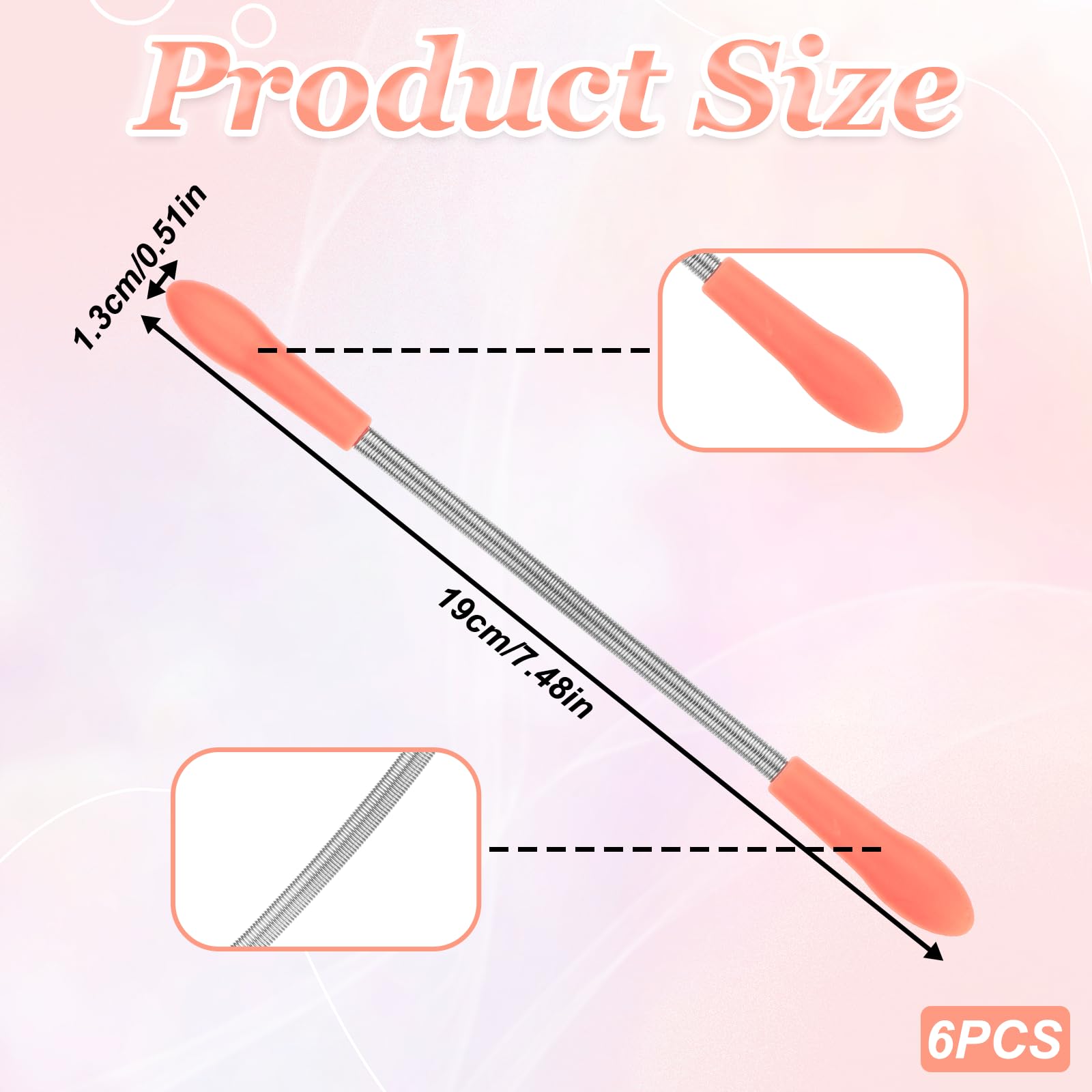 Molain 6 Pieces Facial Hair Remover Spring Eyebrow Face Epilator Coil Portable Hair Remover Spring Threading Tool Hair Remover S