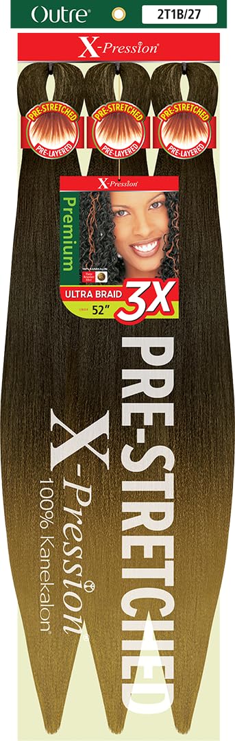 [5 Pack Deal] Outre X-Pression Braid-Pre Stretched Braid 52'' 3X 5 Packs (2T1B/27)