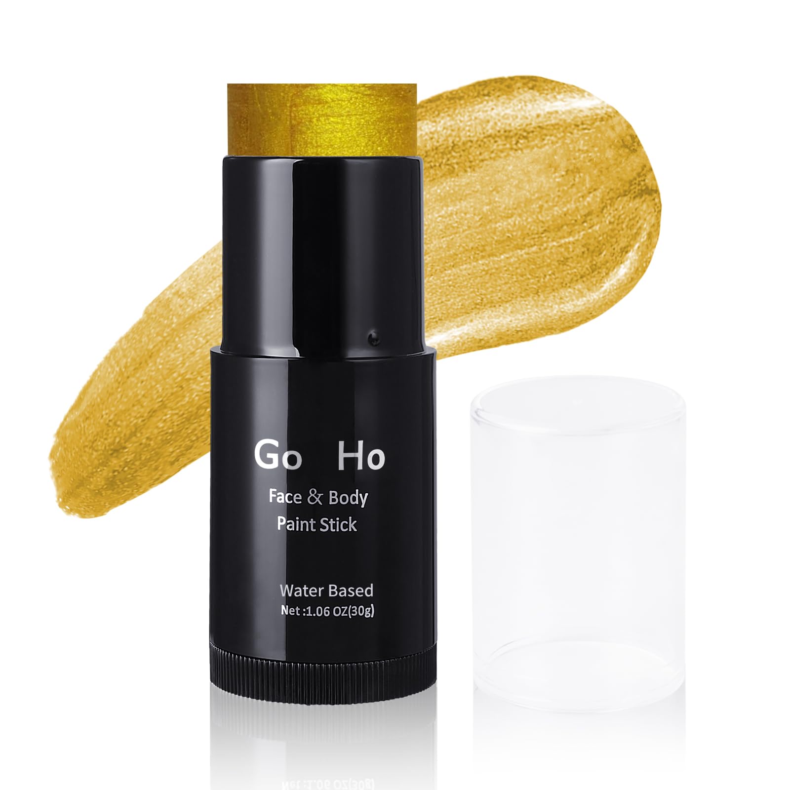 Go Ho Metallic Gold Face Body Paint Stick,Water Based Washable Gold Face Paint Stick,Non-Toxic Cream Metallic Finish Gold Body P