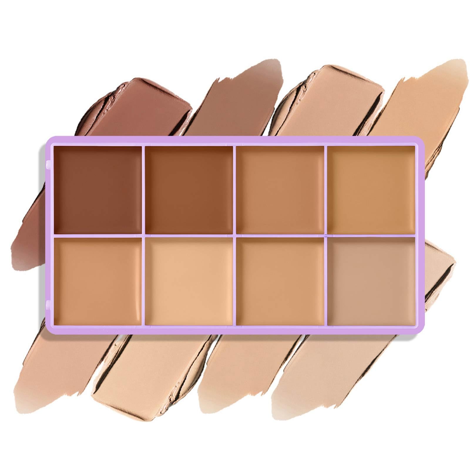 Domality Concealer Contouring Palette, 8 Colors Cream Concealer Foundation Palette, Medium to Dark Color, LongWearing and Full 