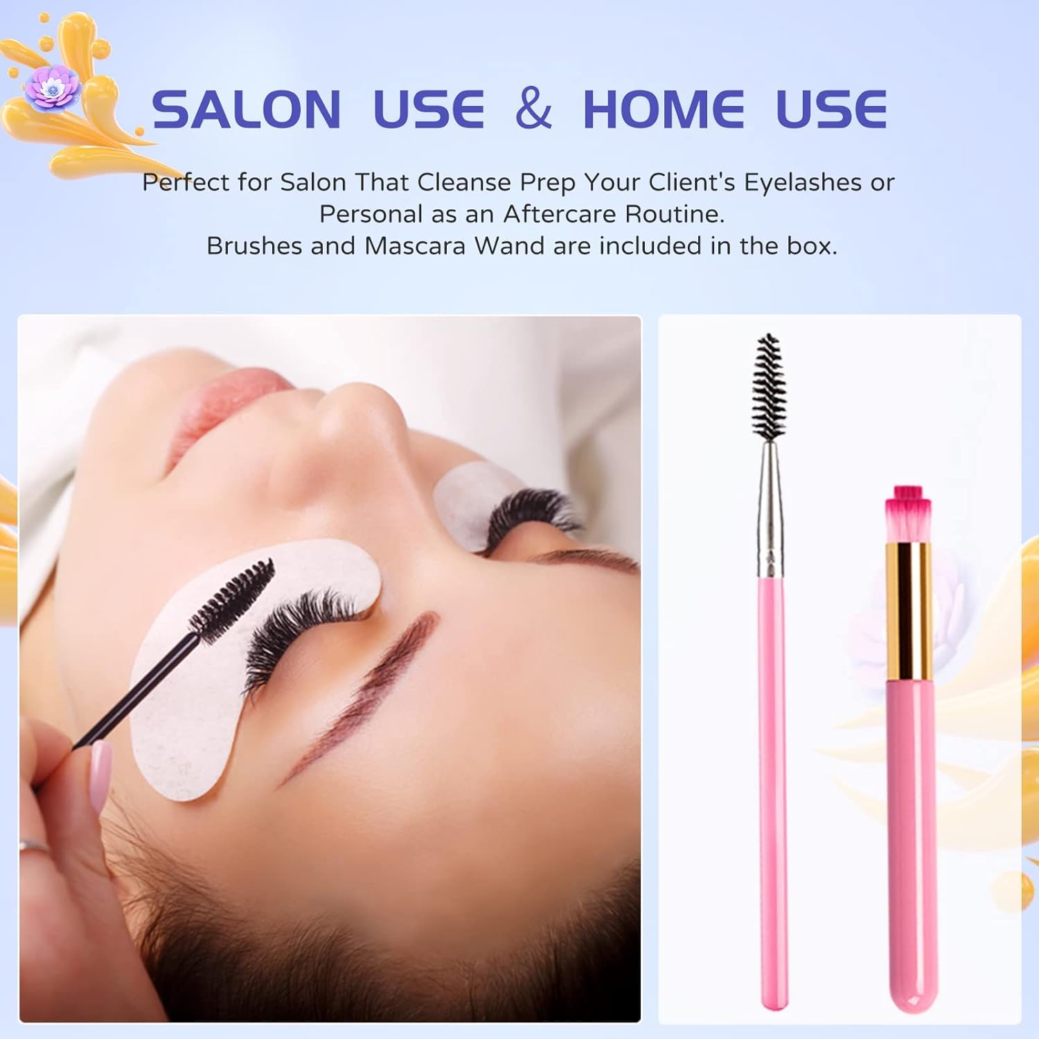Vemofoper Lash Shampoo For Lash Extensions, Eyelash Extension Cleanser 60Ml + Rinse Bottle + Brushes, Lash Bath For Eyelash Exte