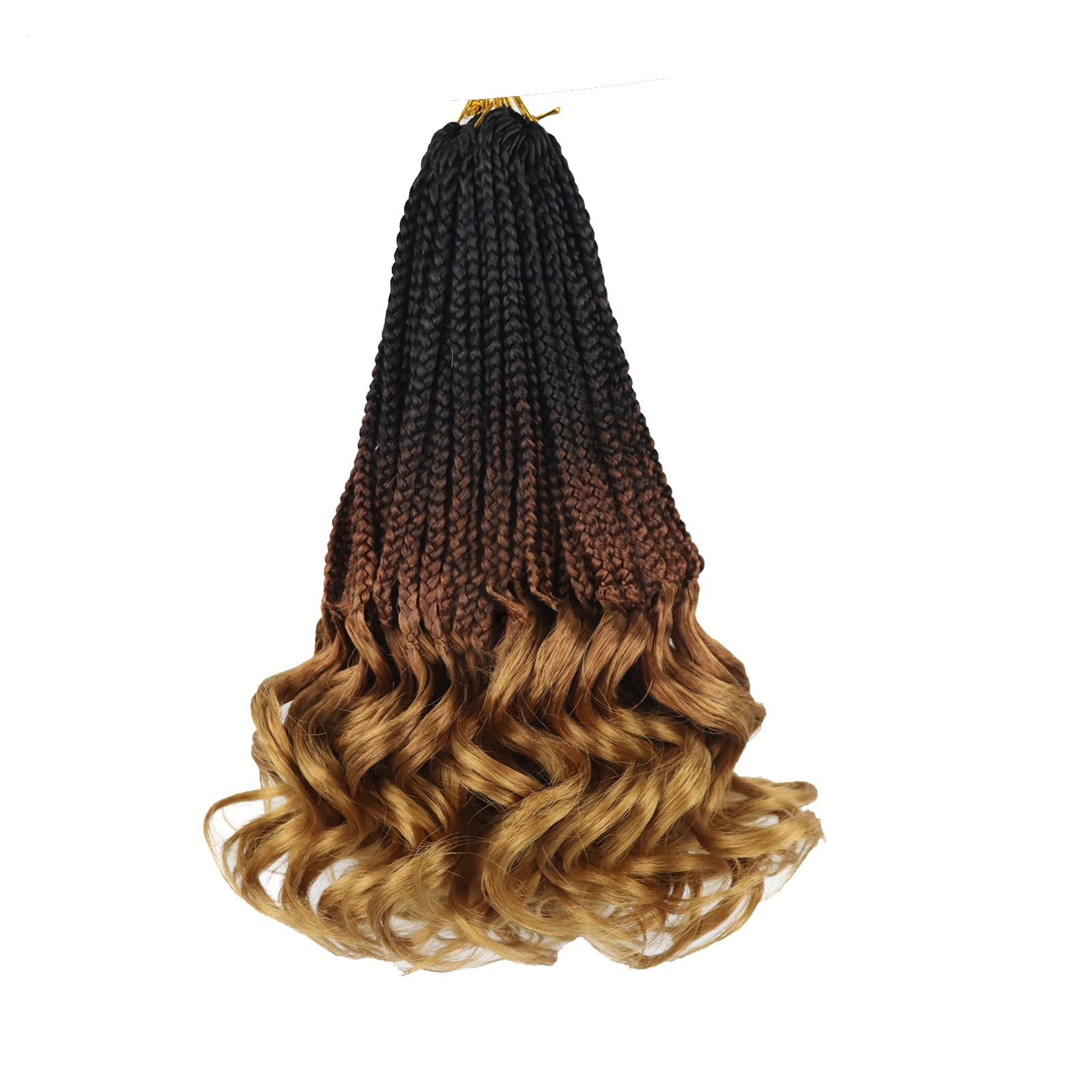Curly Crochet Hair 1B/30/27 Short French Curl Crochet Braids Pre Looped French Curl Braiding Hair 10 Inch Goddess Box Braids Cro