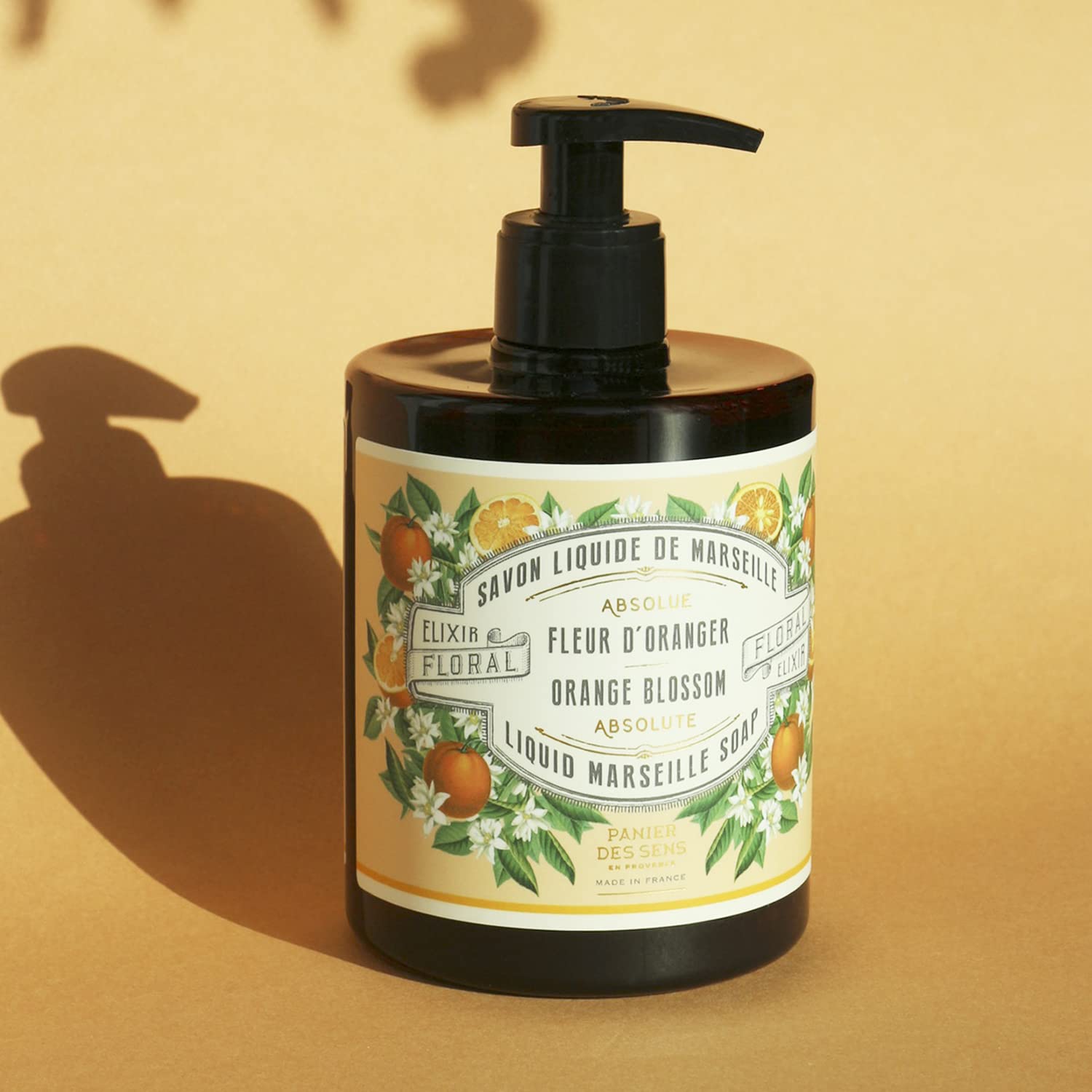 Panier des Sens Marseille Liquid Hand Soap - Orange Blossom, 16.9 Fl Oz, Moisturizing with Coconut Oil, 96% Natural Ingredients