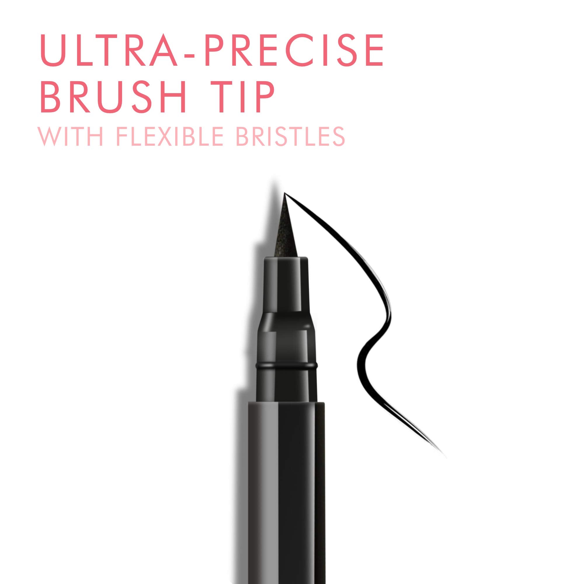 Beauty For Real Finish Line Liquid Eyeliner, Jet Black - 24-Hour Wear - Highly Pigmented, Transfer-Resistant, Waterproof Formula