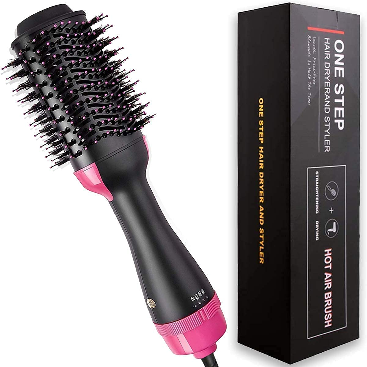 Hair Brush Dryer And Volumizer Hot Air Brush, 4In1 Ionic Blow Dryer Brush & Styler For Straightening, Curling, And Detangling,
