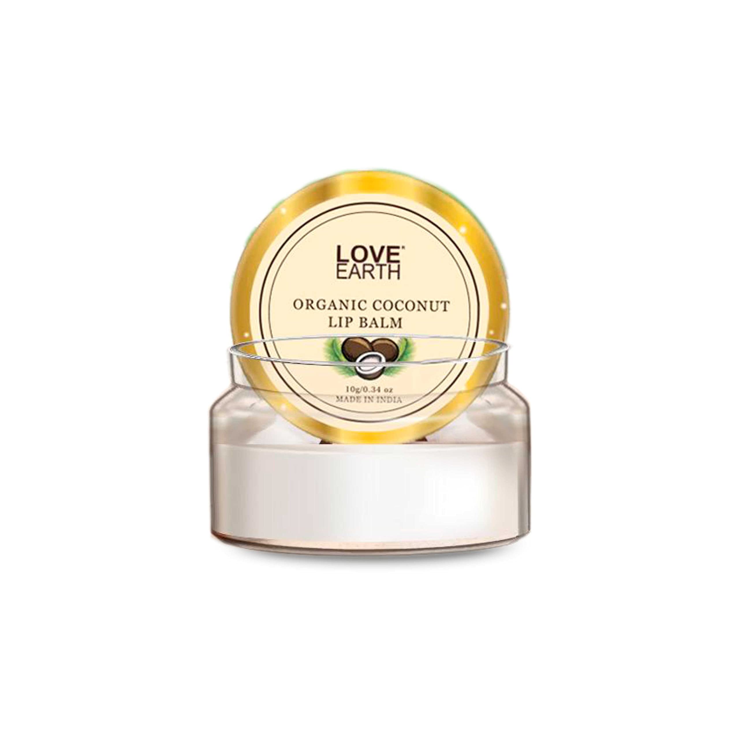 Love Earth Coconut Lip Balm For Dry & Chapped Lips, An Ayurvedic Lip Moisturizer With Vitamin E, Shea Butter & Cocoa Butter 10Gm