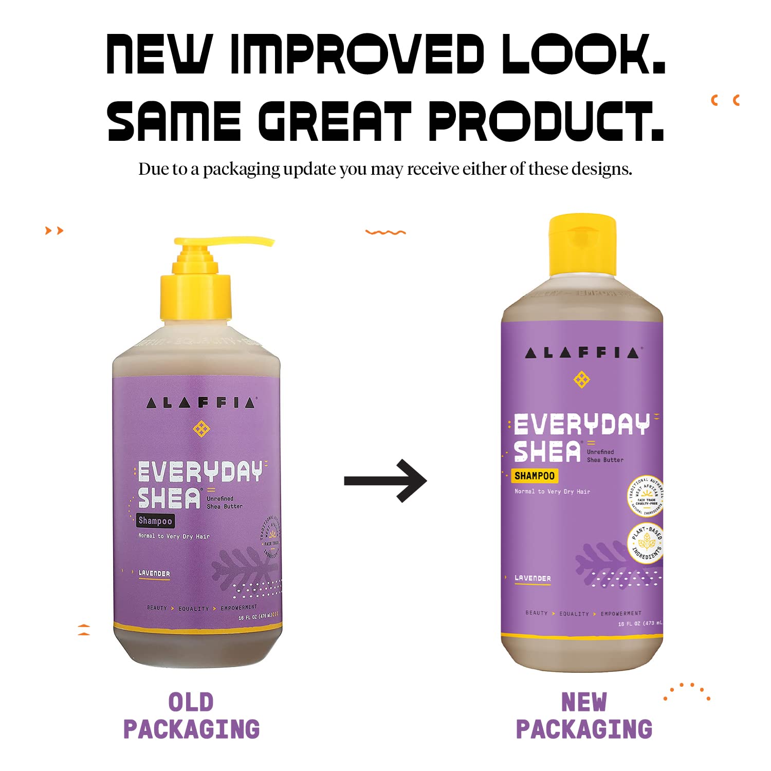 Alaffia Shampoo, Normal to Very Dry Hair, with Shea Butter and Coconut Oil, Lavender 16 Fl Oz