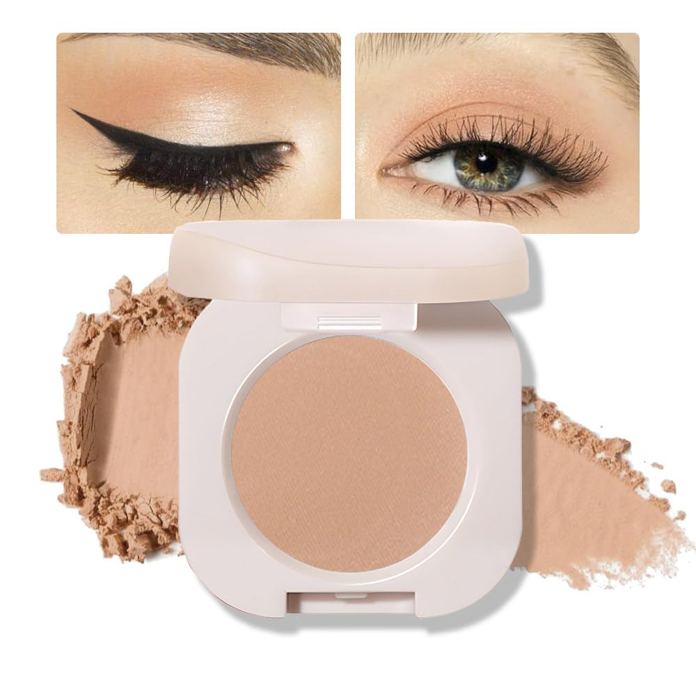 Feicuiyun Matte Eyeshadow Singles, Matte Nude Eyeshadow, Brown Eyeshadow, Neutral Matte Pressed Powder Single Vegan Eyeshadow; T