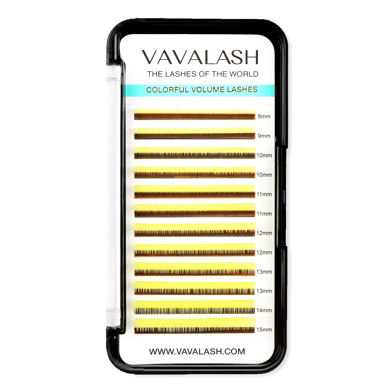 Colored Lash Extensions 0.07mm D Curl Yellow Individual Volume Lashes Extensions 13-20 Mix Length Color Eyelash Extensions for S