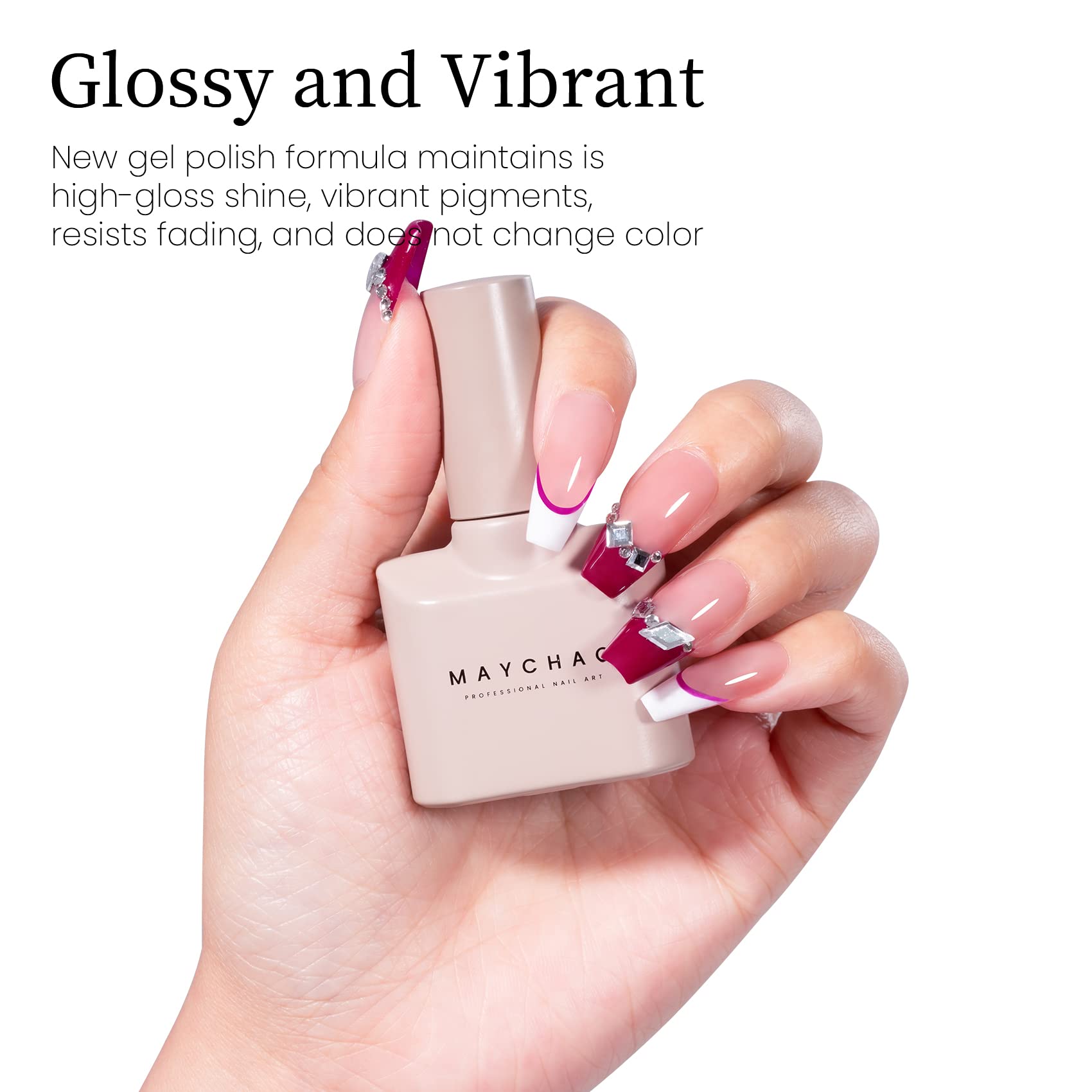 Maychao 15Ml Magenta Gel Nail Polish 1Pc Viva Magenta Gel Polish Soak Off Uv Led Nail Polish Nail Art Starter Manicure Salon Diy