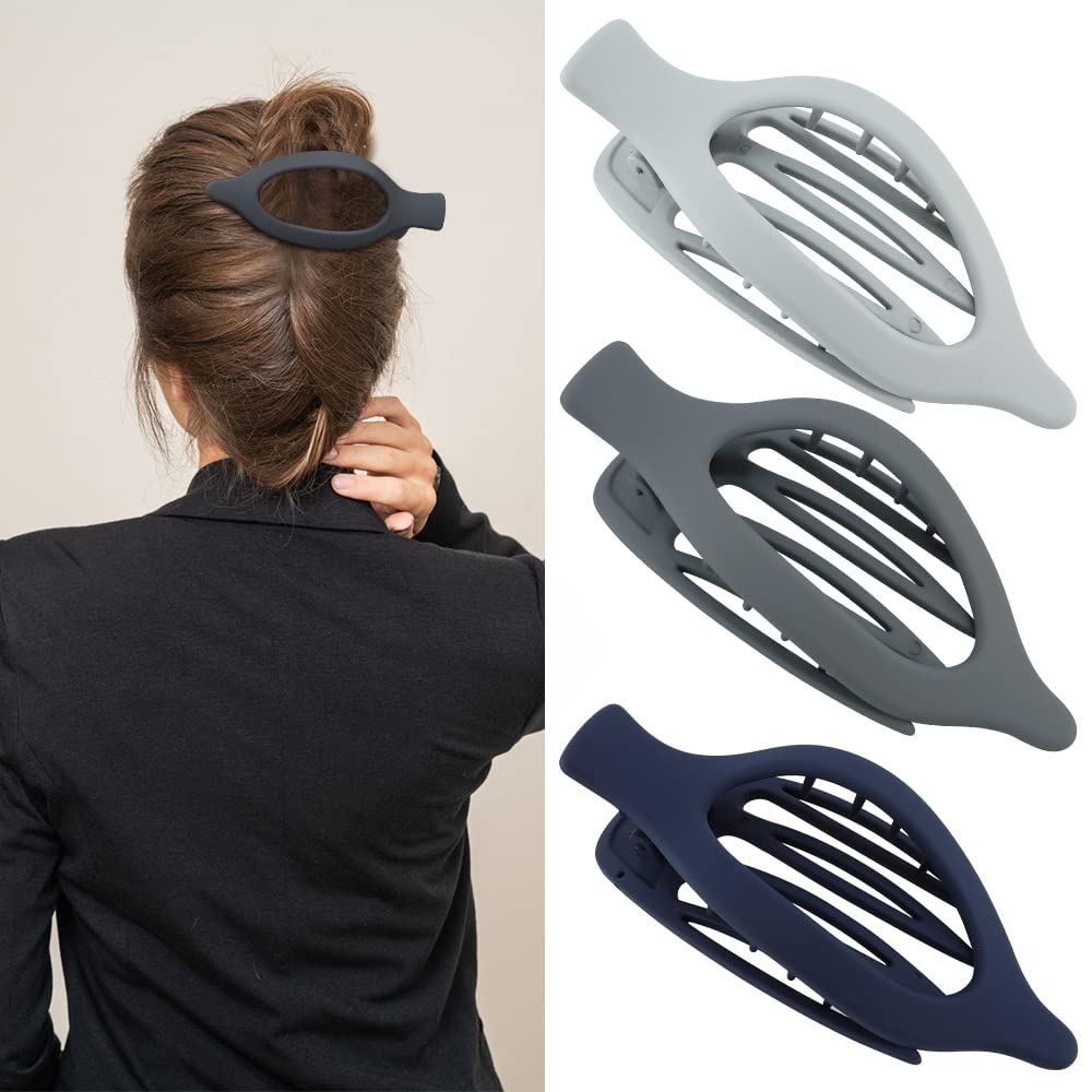 Atoden Hair Clips for Women 3Pcs Matte Claw Clips Large for Thick Hair Flat Hair Clips Alligator Hair Clips