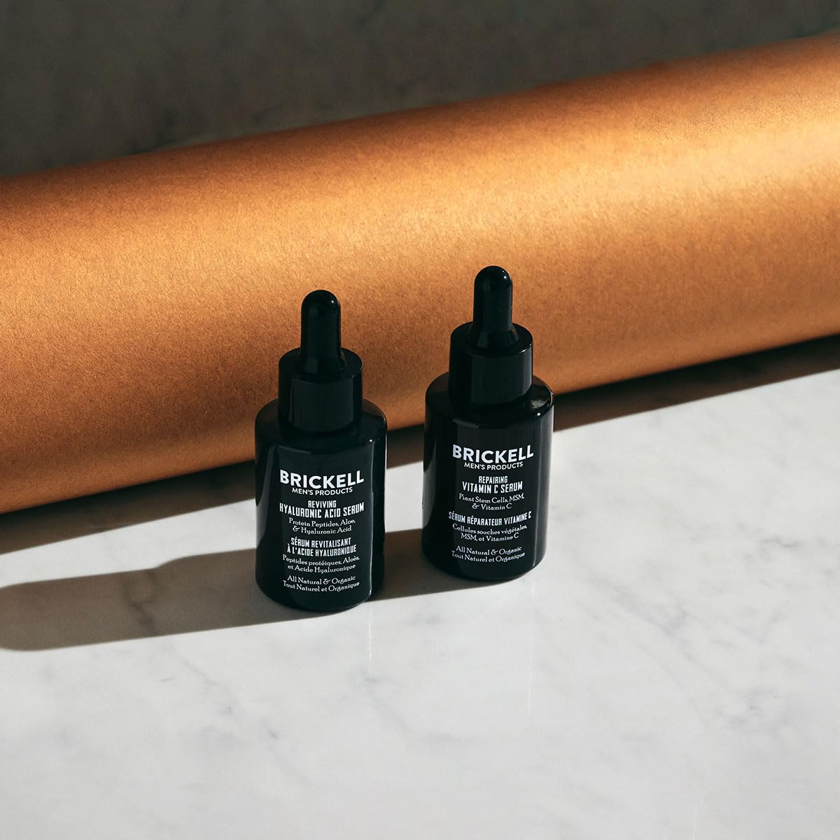 Brickell Men's Daily Anti-Aging Day and Night Serum Routine, All Natural and Organic, Unscented