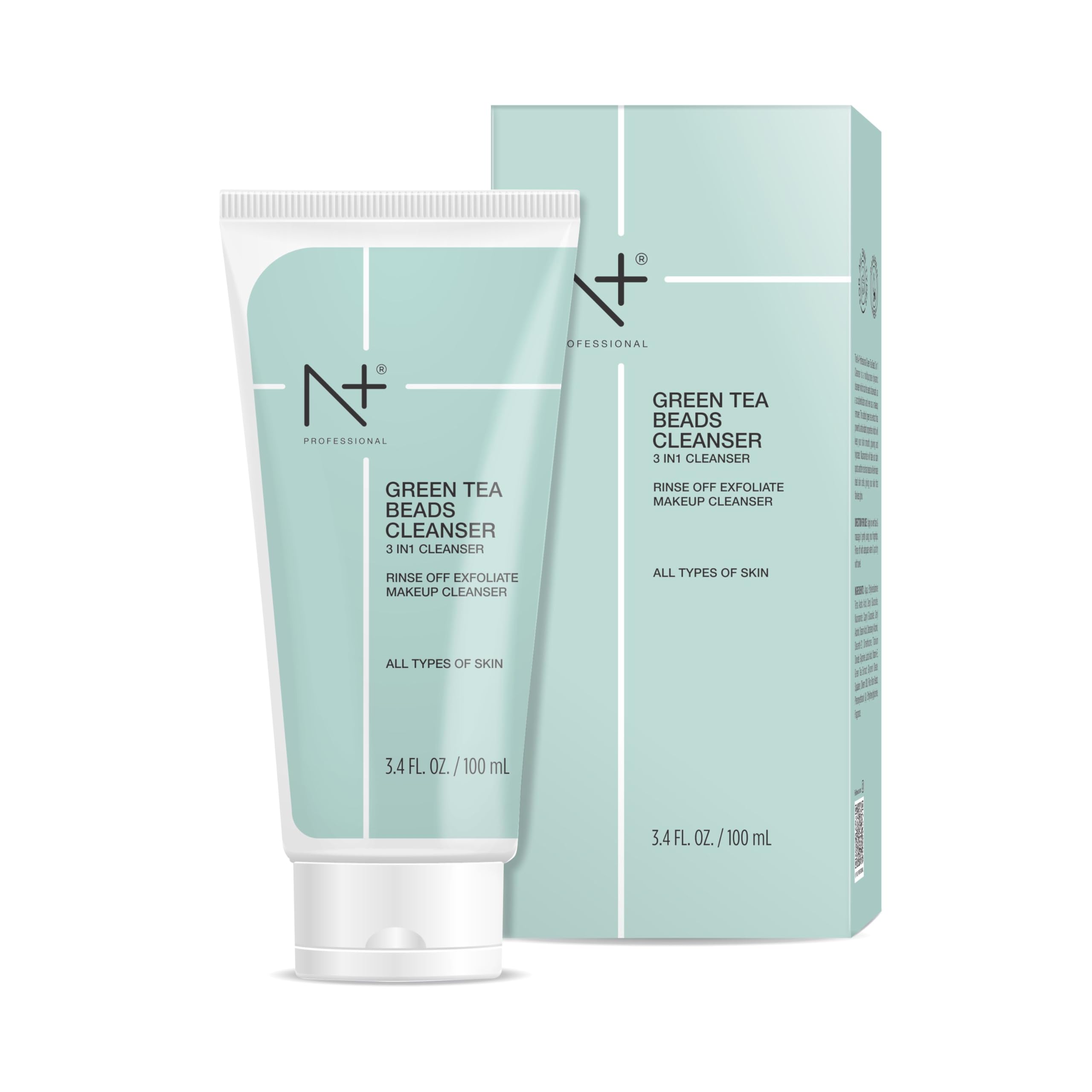 N Plus Professional Green Tea Beads 3 In 1 Cleanser (Rinse Off, Exfoliate, Makeup Cleanser)