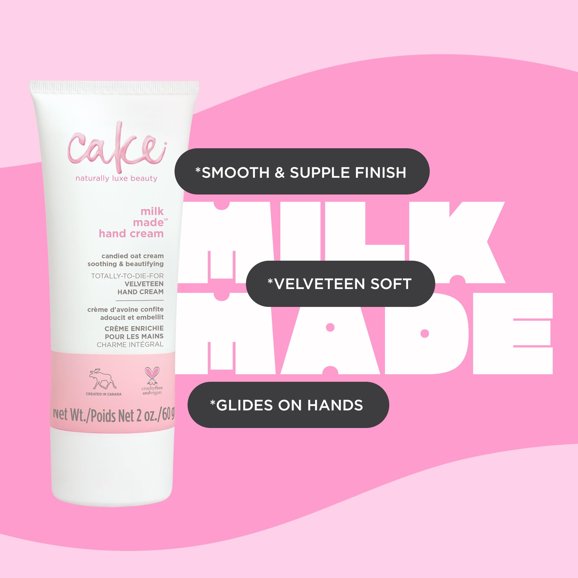 Cake Beauty Milk Made Velveteen Hand Cream, 2 Ounces