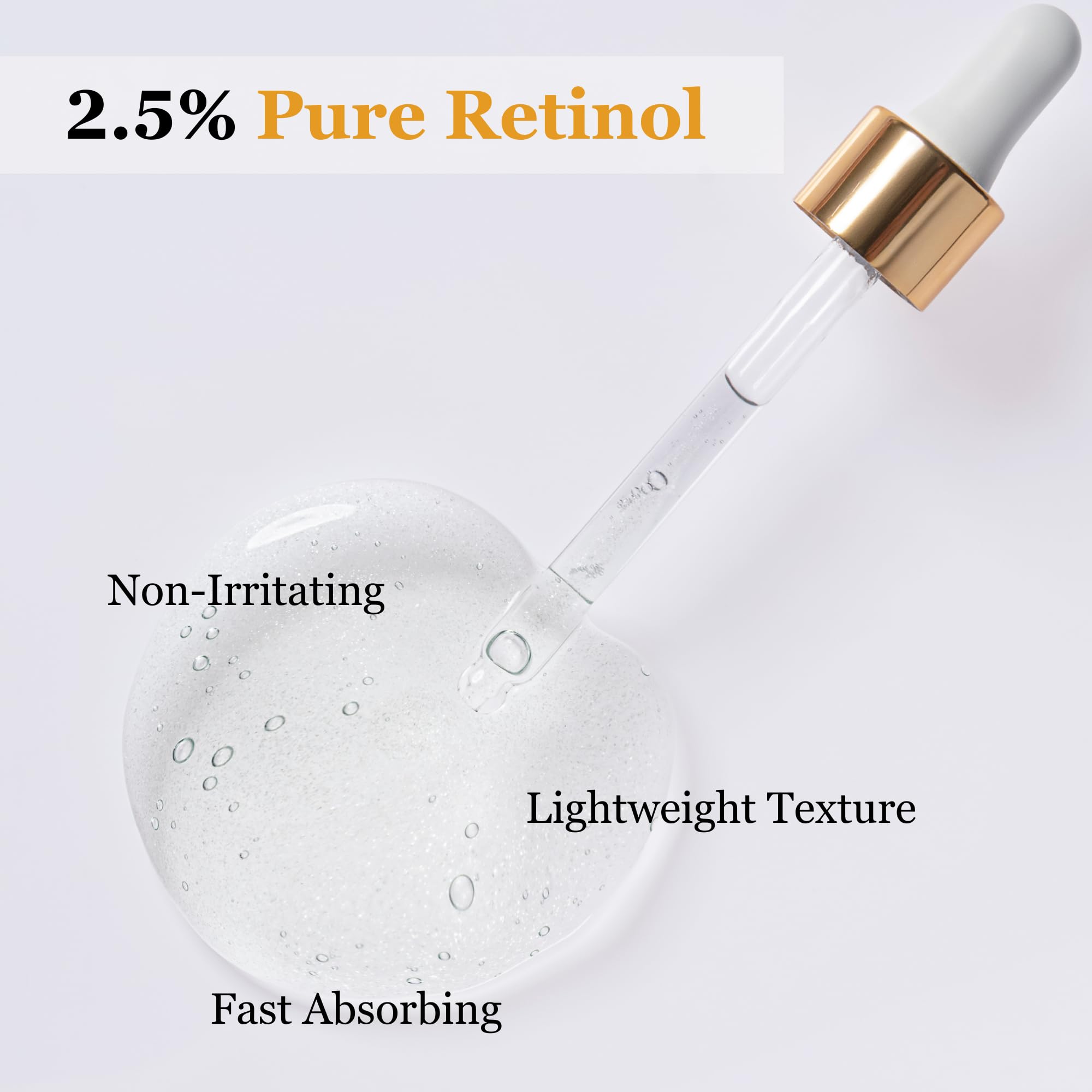 Retinol Serum for Face 2.5% Resurfacing Serum With Hyaluronic Acid, Vit C, E | Serum for Anti Aging, Anti Wrinkles Serm, Dark Sp