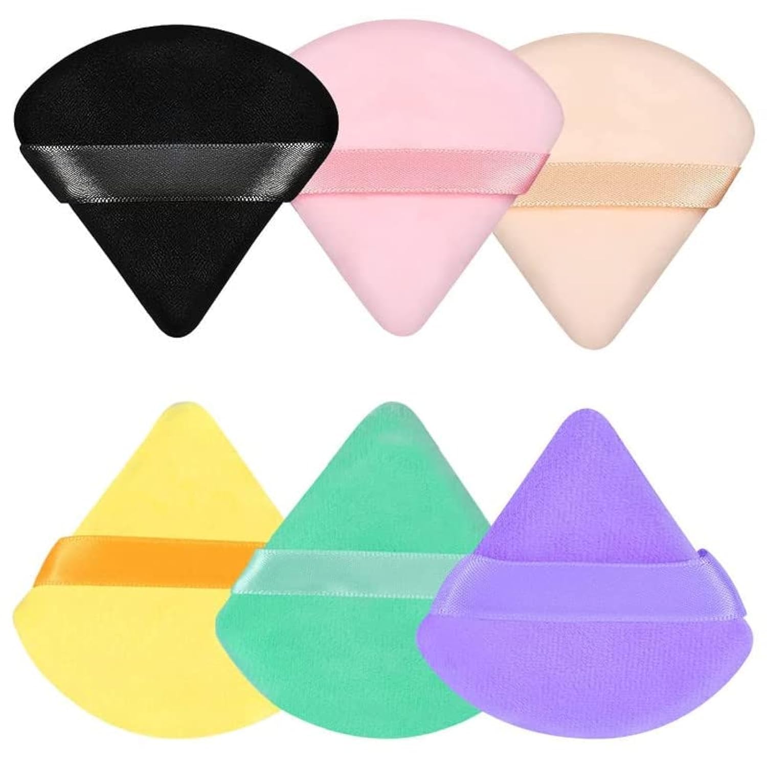 Sunisa 6 Pieces Powder Puff Soft Face Triangle Makeup Puff For Loose Powder Body Cosmetic Foundation Sponges Beauty Blender Make