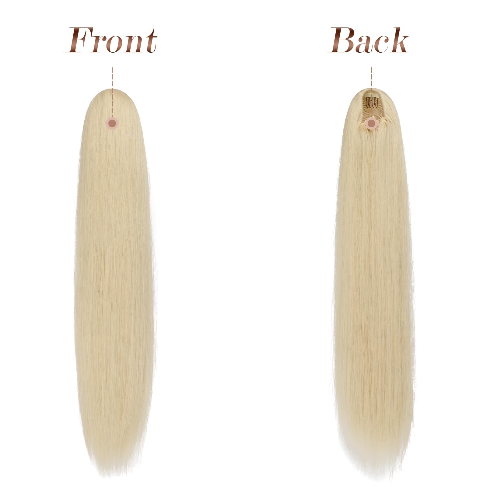 Feshfen Drawstring Ponytail Extensions Long Straight Pony Tails Natural Synthetic Hair Pieces Clip In Ponytails Hairpieces For W