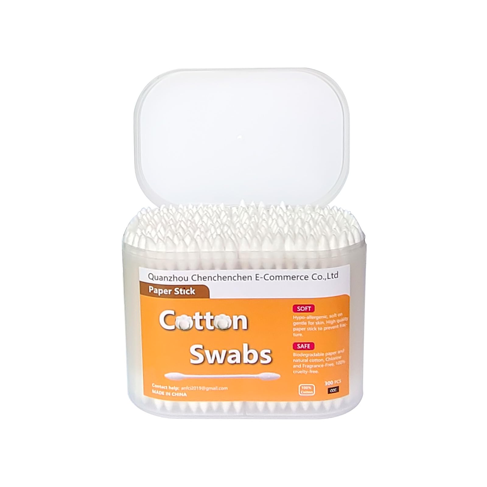 Double Precision Tips Cotton Swabs With Paper Stick, Pointed Cotton Buds For Makeup, 600Pcs