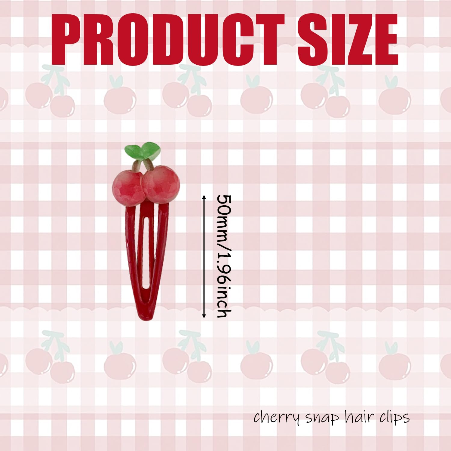 20 Pcs Sweet Cherry Hair Clips,Cherry Snap Hair Clip Fcherry Hair Barrettes for Girl Ruit Hair Barrettes for Women Girls