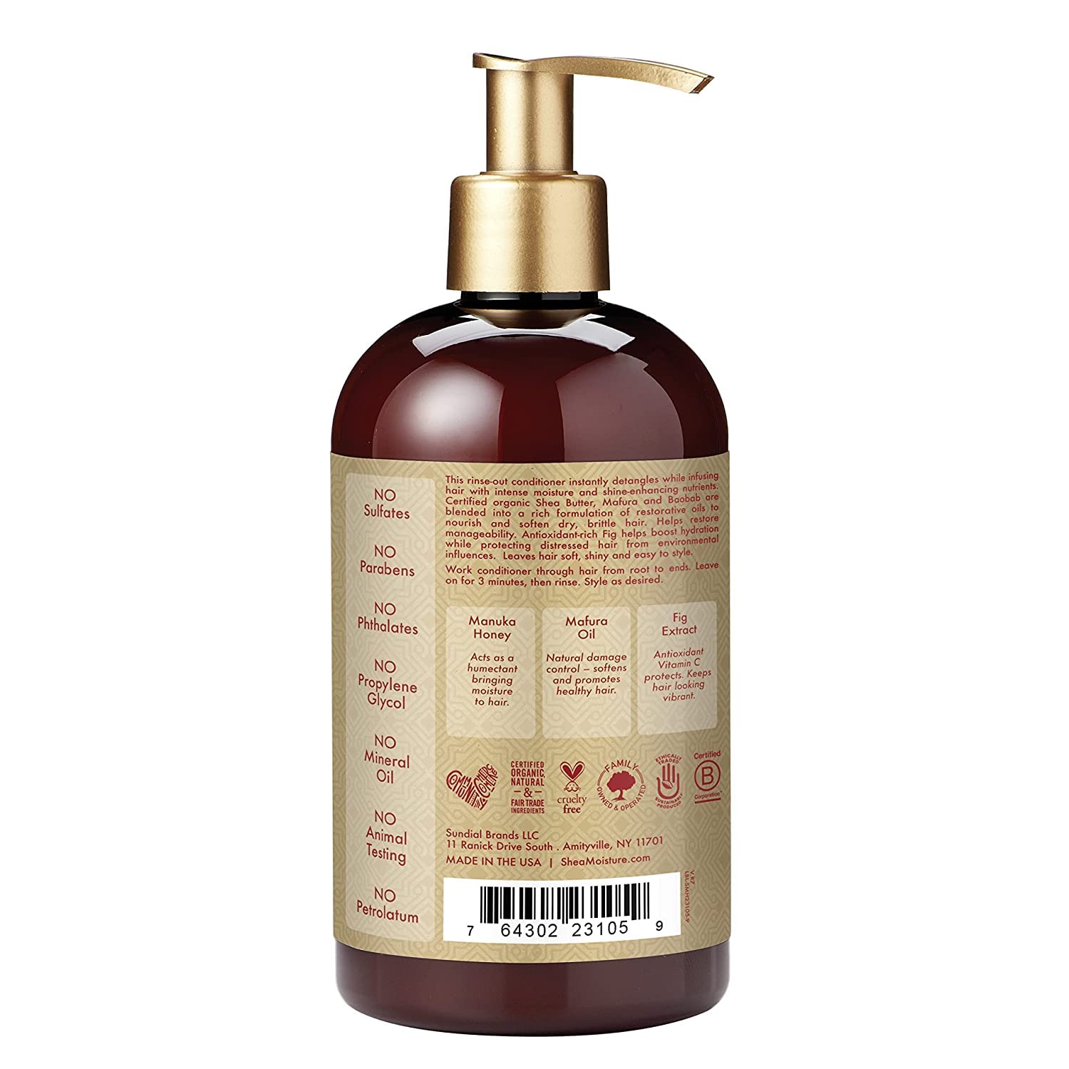 Shea Moisture Conditioner, Sulfate-Free - Manuka Honey & Mafura Oil Intensive Hydration Conditioner for Dry, Damaged Hair Repair