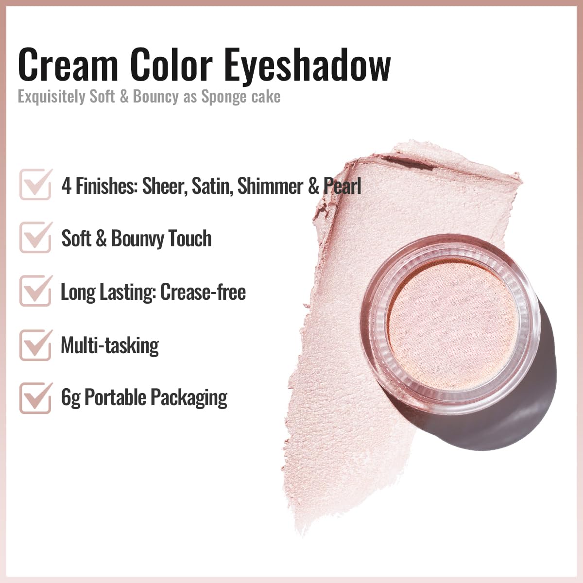 Oulac Shimmer Cream Eyeshadow Also For Highlighter Blendable Eye Shadow Waterproof&Long Lasting With Moisturizing Formula Soft S