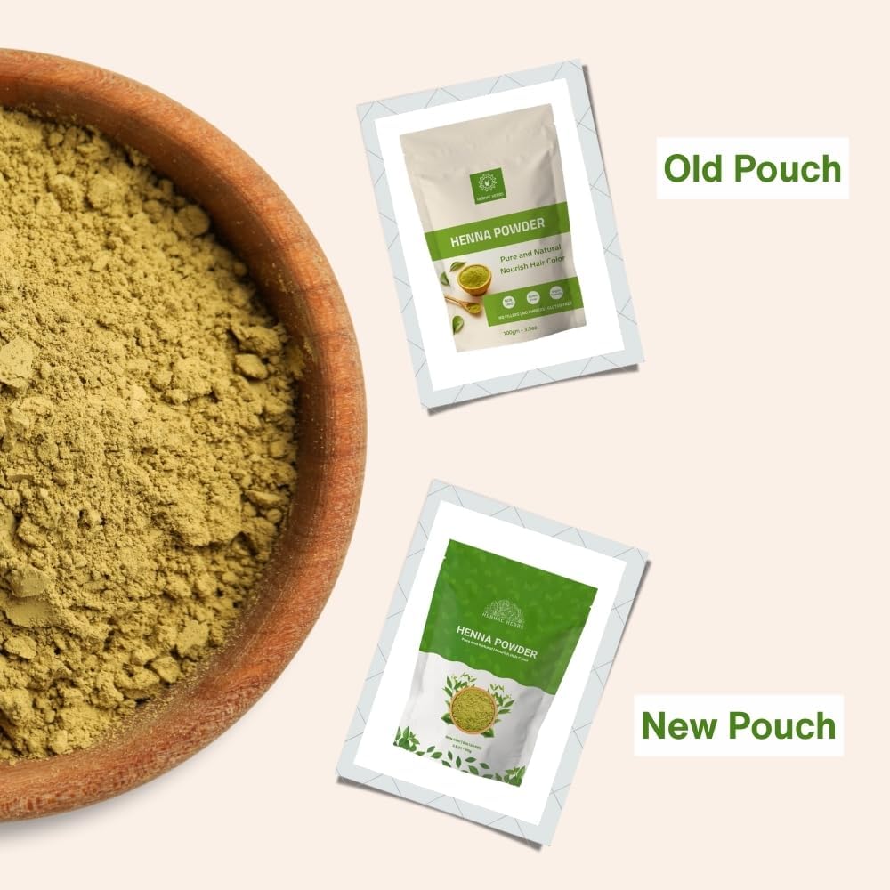 Henna Powder for Hair Growth 100g (3.5oz) | Pure Mehndi Powder | Natural black Henna Hair Colour Dye | Made in India by Hebhac H
