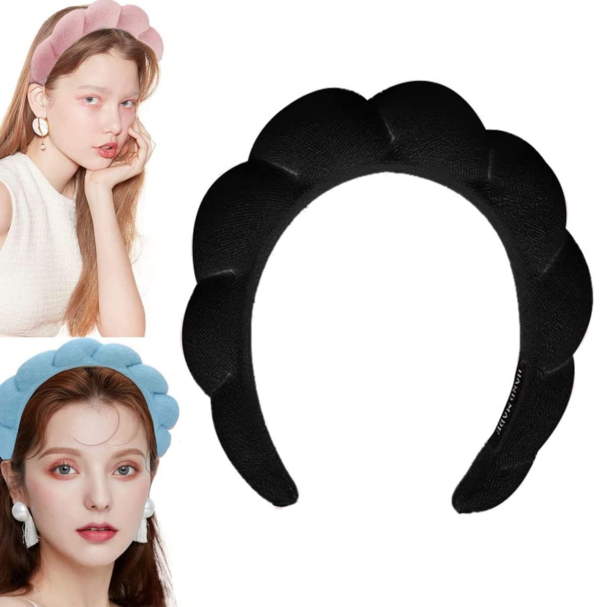 Wfwj Women'S Spa Headband, Headband For Washing Face, Makeup Removal, Shower, Skincare (Black, 1 Count)