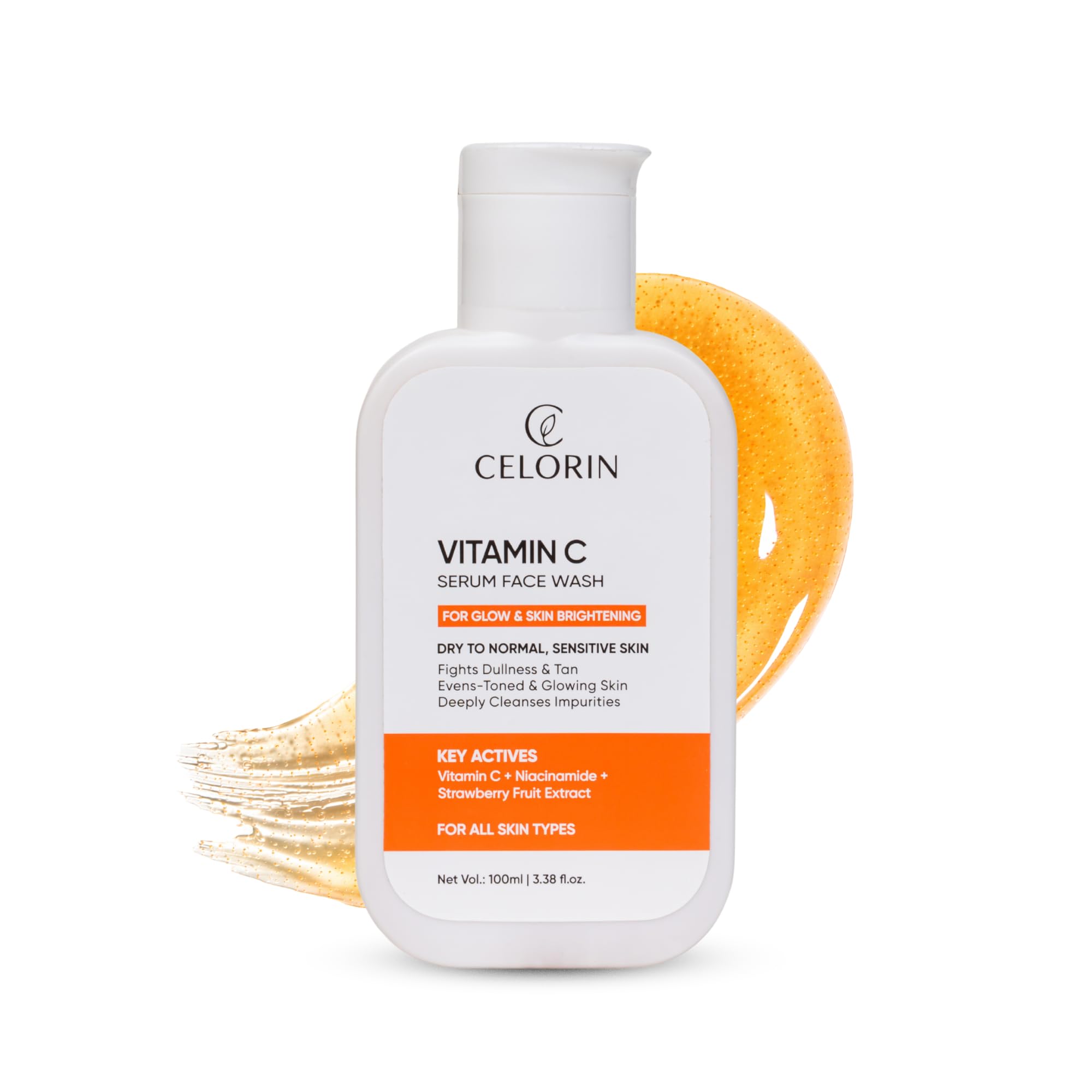 Celorin Vitamin C Face Wash For Glowing Skin | Skin Brightening & Deep Cleansing | For All Skin Types 100Ml