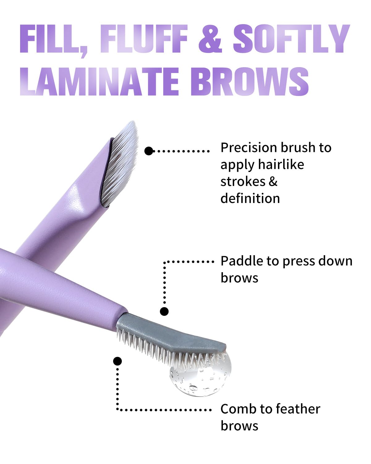 EIGSHOW Dual-Ended Eyebrow Brush with Silver Ion Bristles - Precision Brow Brush and Comb for Lining, Sculpting, Professional Ey
