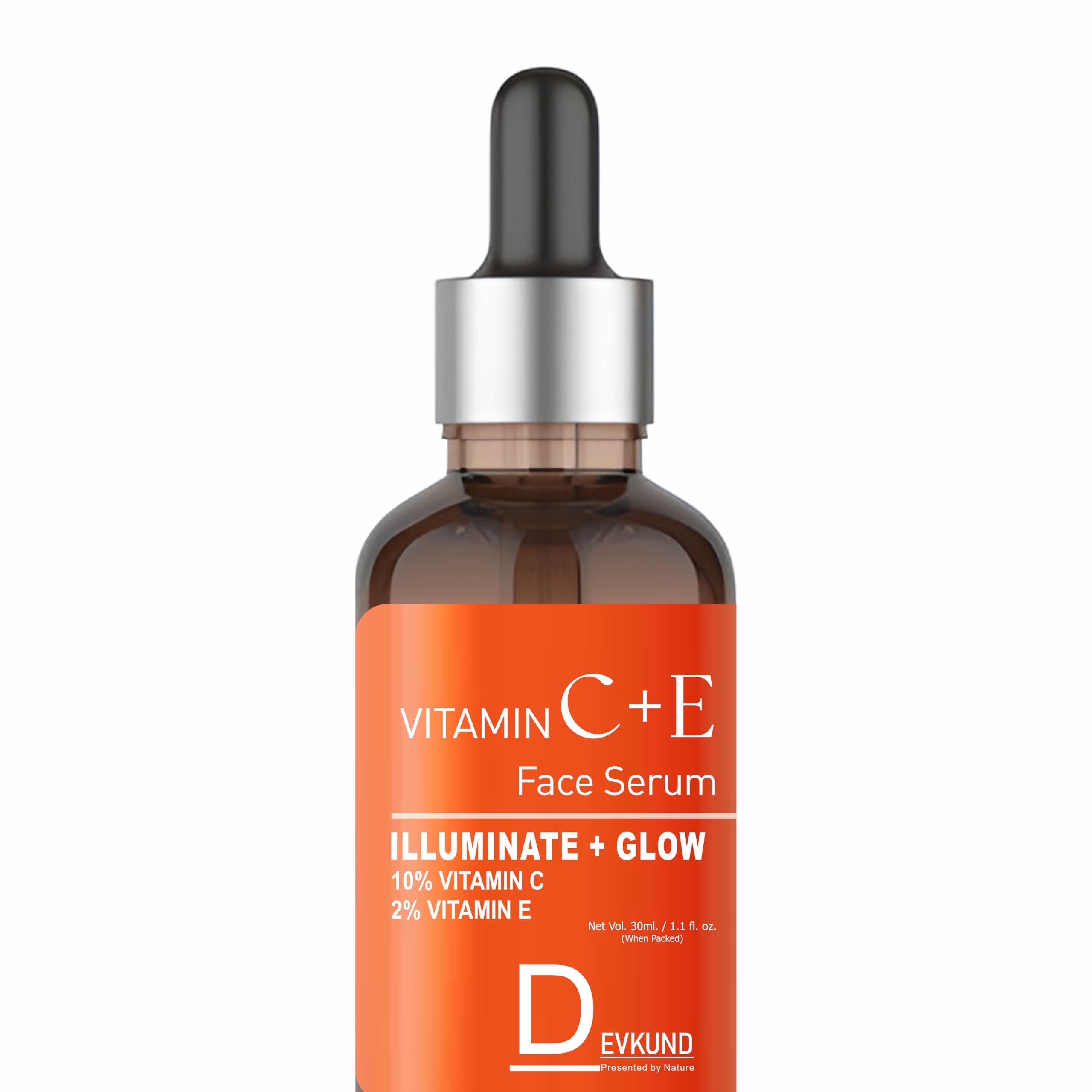 Vitamin C Face Serum 10% With 2% Vitamin E 30Ml | Brightening & Glowing Skin Serum | Dark Spot Reduction, Hydrating & AntiAgein