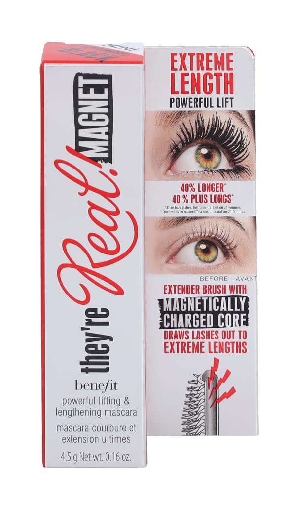 Benefit Cosmetics Mini Theyre Real Magnet Extreme Lengthening Mascara Supercharged Black