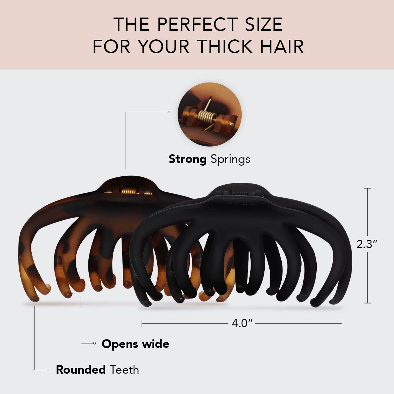Kitsch Octopus Hair Clips for Women - Large Claw Clips for Thick Hair, Octopus Claw Clip Pack, Large Hair Claw Clips for Thin Ha